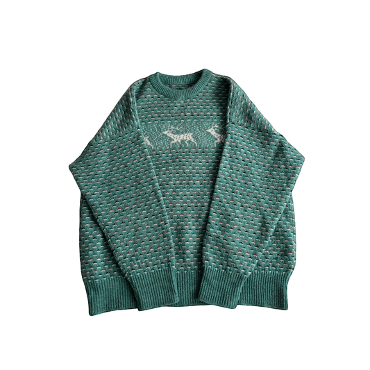 🧶 Pulover Vintage Bărbați cu Model Etnic din Lână Virgină – 52 (L) - anbracaminte