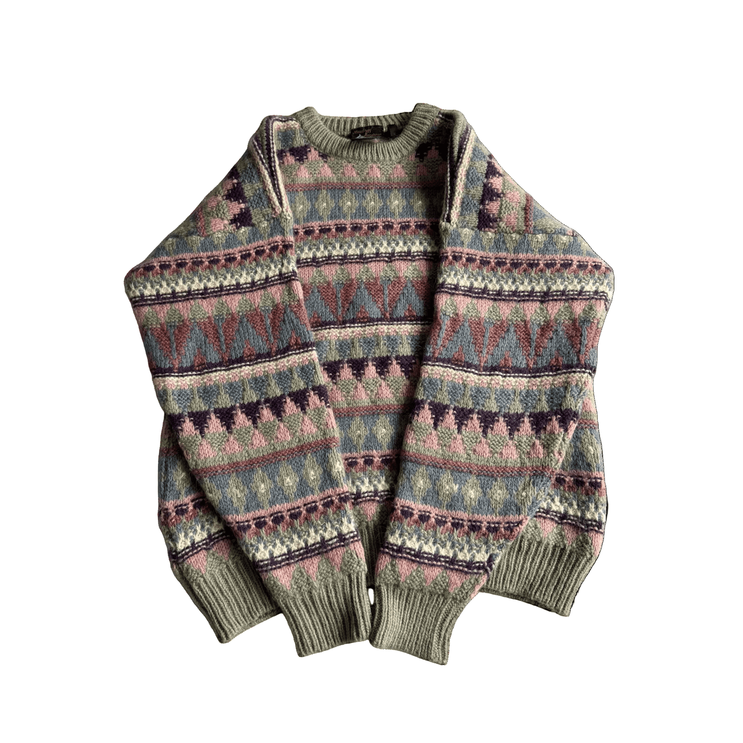 🧶 Pulover Vintage Bărbați cu Model Etnic din Lână Virgină – XL - anbracaminte