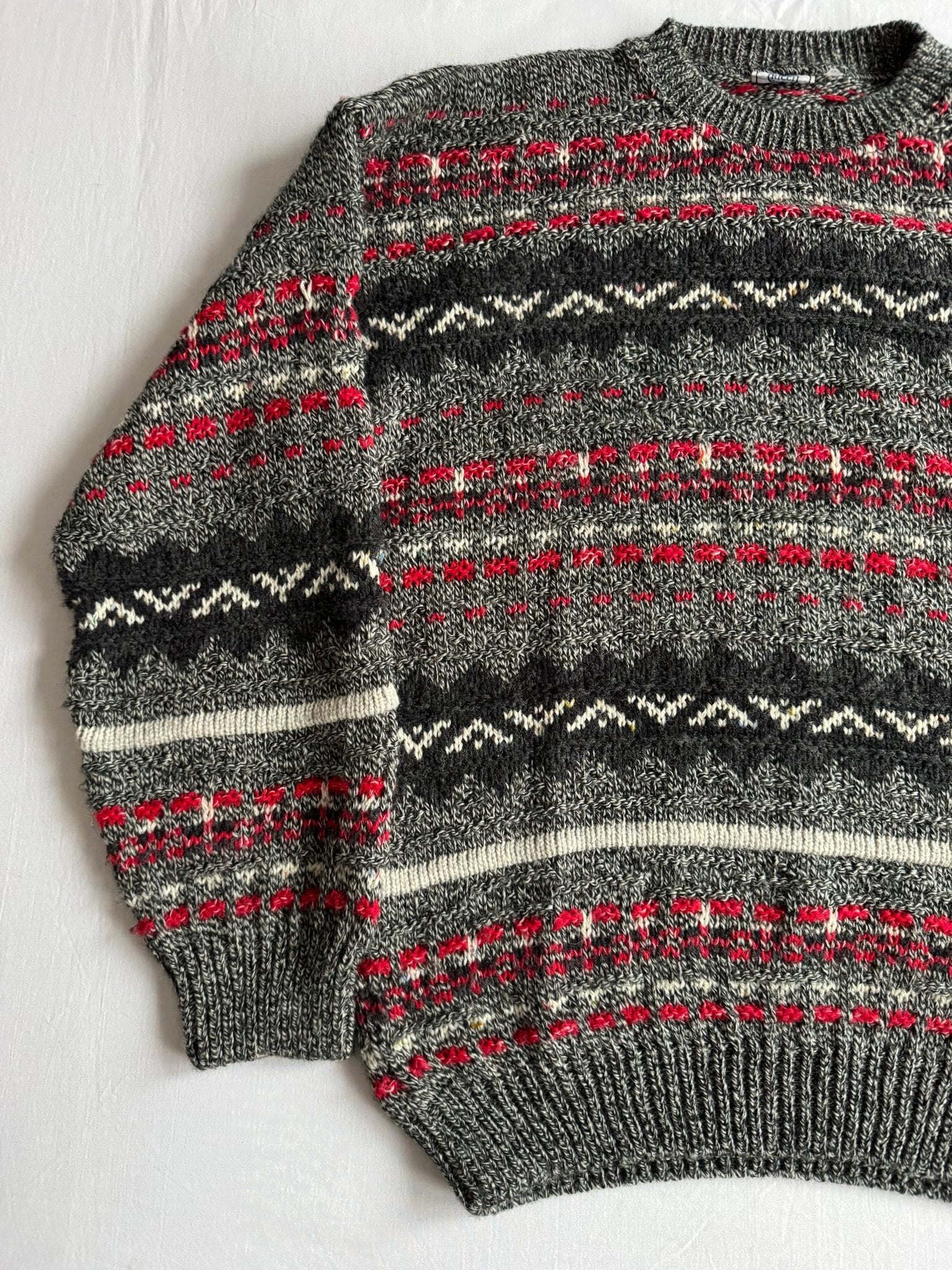 🧶 Pulover Vintage Bărbați cu Model Etnic – L - anbracaminte