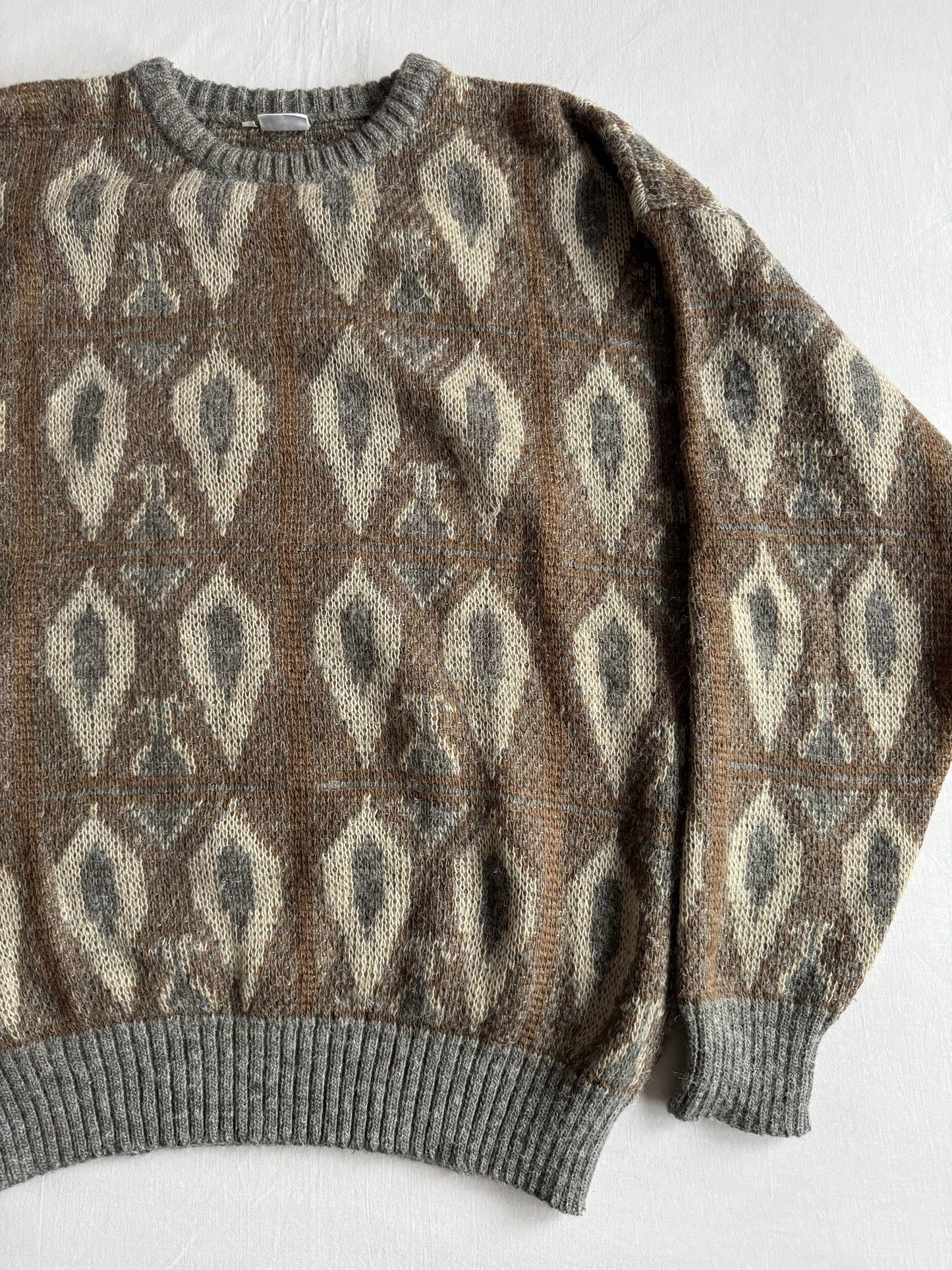 🧶 Pulover Vintage Bărbați cu Model Etnic – L - anbracaminte