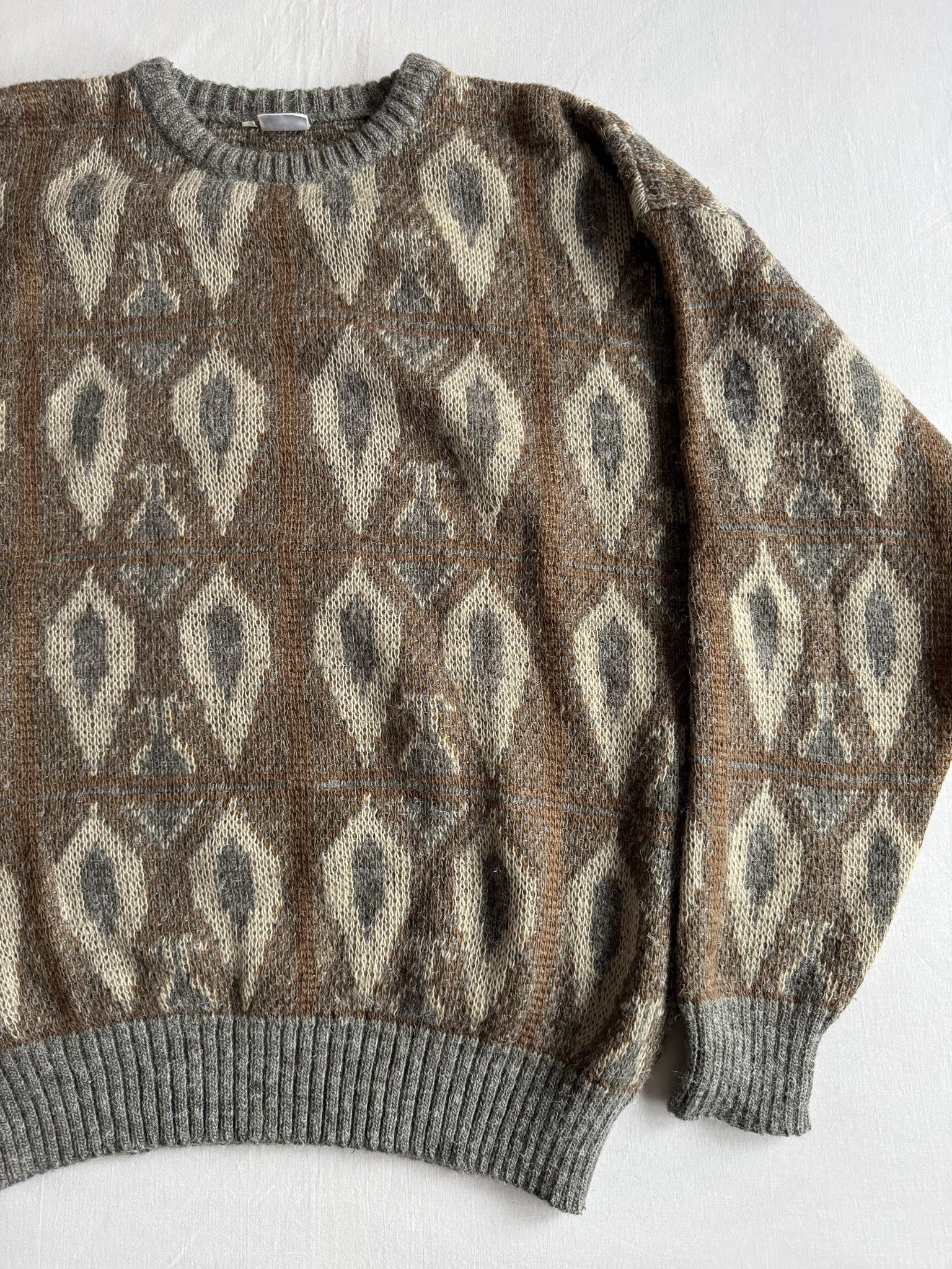 🧶 Pulover Vintage Bărbați cu Model Etnic – L - anbracaminte