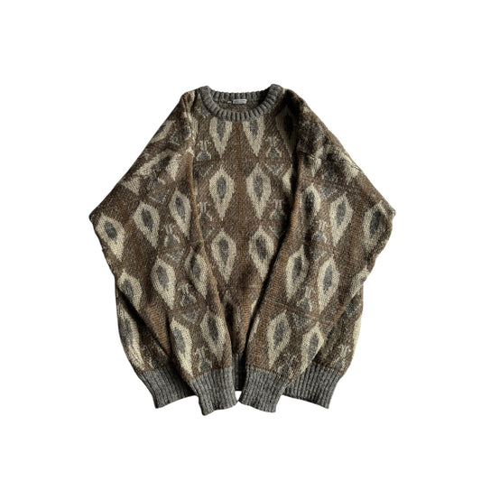 🧶 Pulover Vintage Bărbați cu Model Etnic – L - anbracaminte