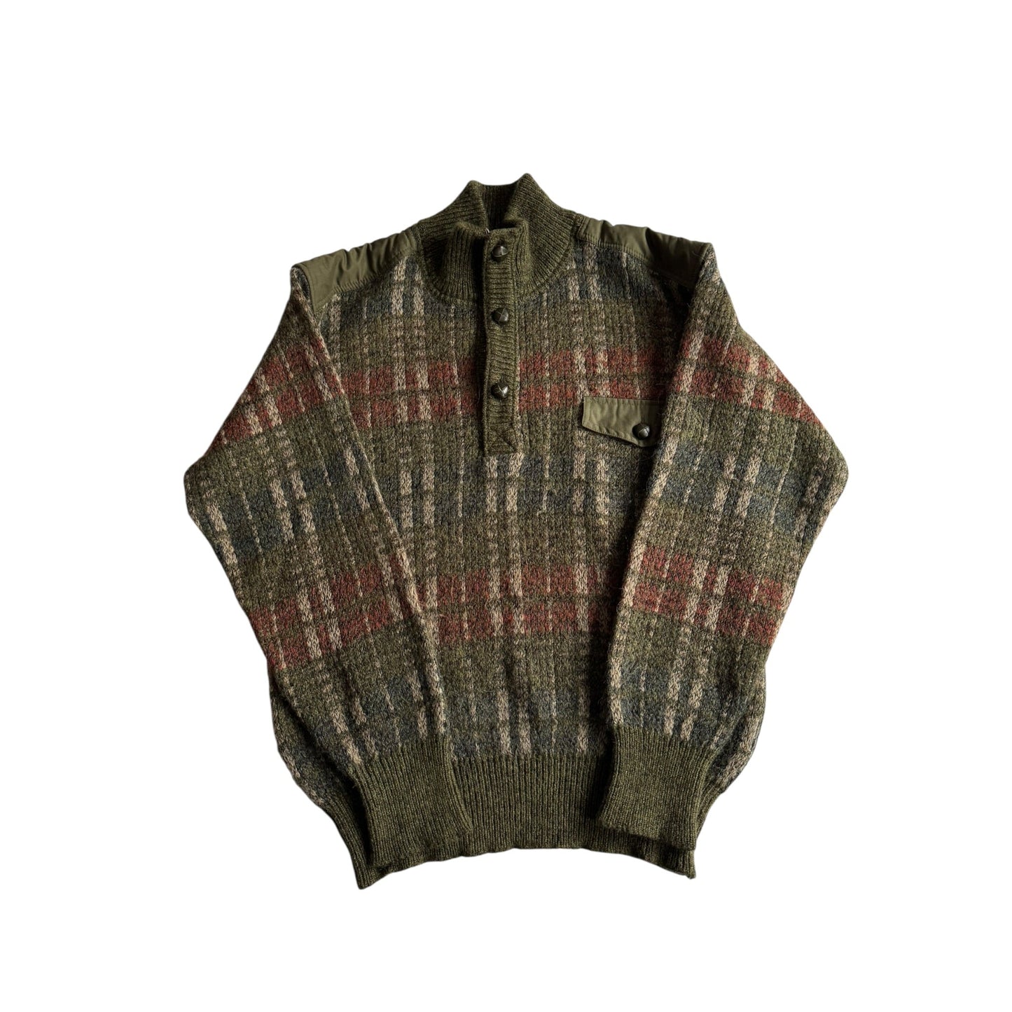 🧶 Pulover Vintage Bărbați din Super Kid Mohair, Lână și Acril cu 3 Nasturi și Buzunar la Piept – L - anbracaminte