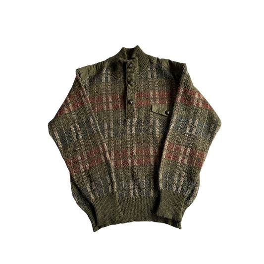 🧶 Pulover Vintage Bărbați din Super Kid Mohair, Lână și Acril cu 3 Nasturi și Buzunar la Piept – L - anbracaminte