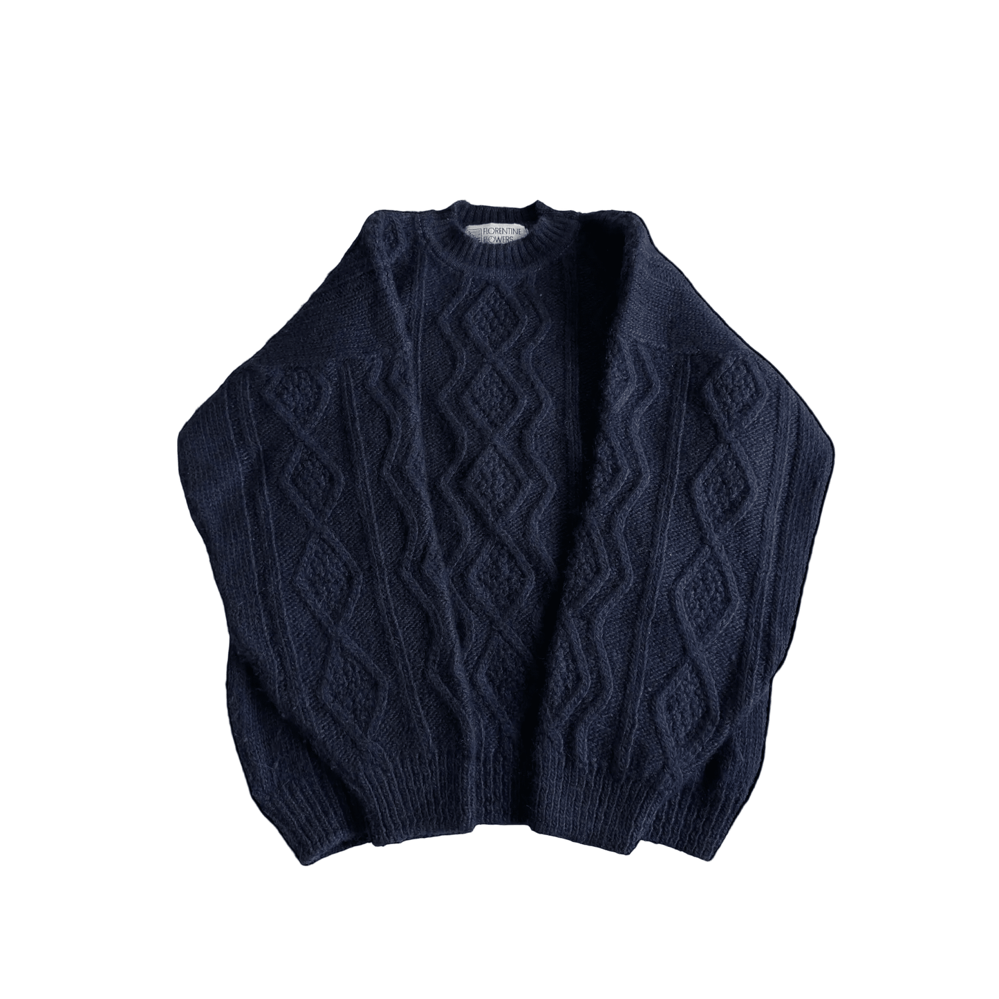 🧶 Pulover Vintage Bărbați Fisherman Navy din Lână Virgină – L - anbracaminte