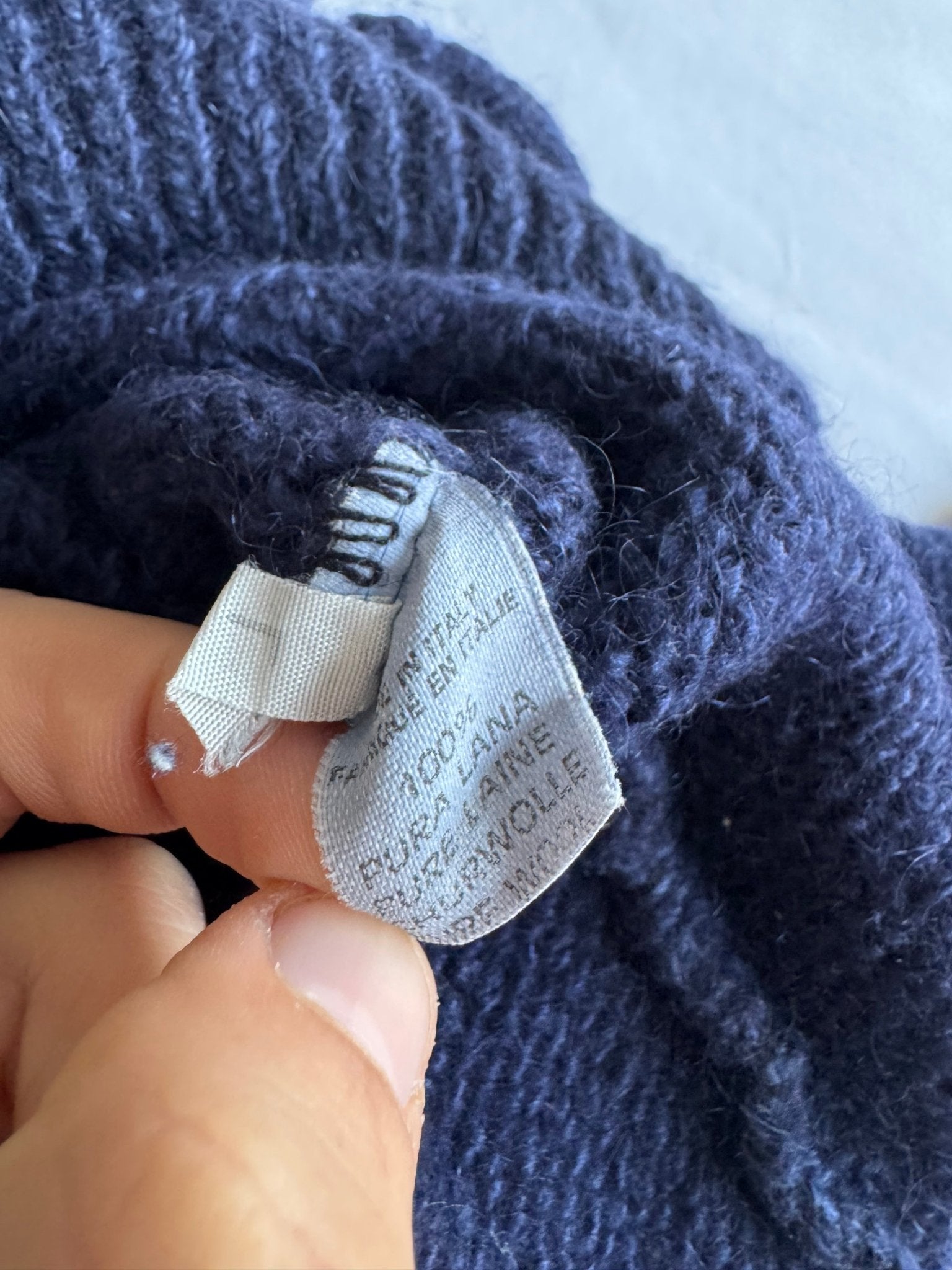 🧶 Pulover Vintage Bărbați Fisherman Navy din Lână Virgină – L - anbracaminte