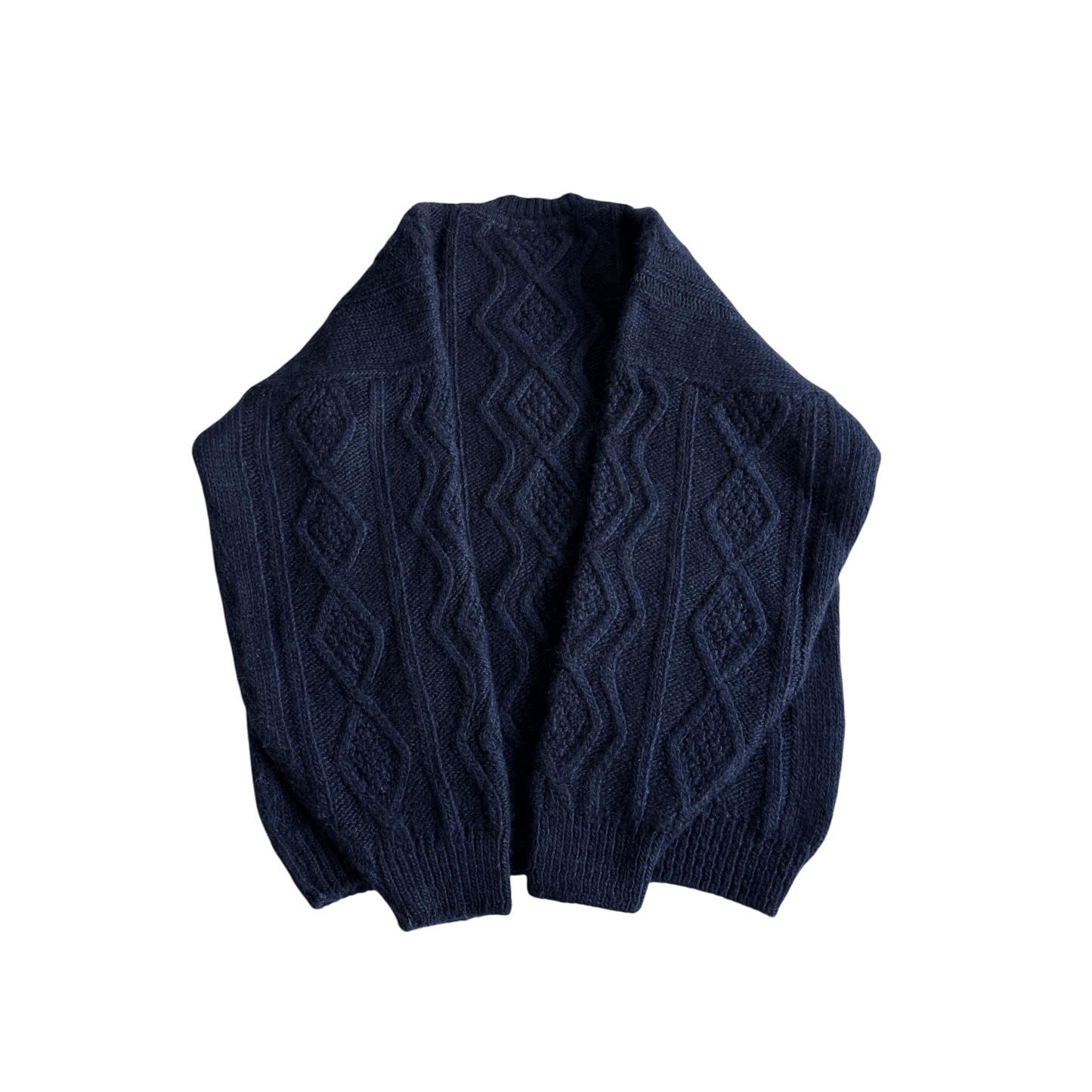 🧶 Pulover Vintage Bărbați Fisherman Navy din Lână Virgină – L - anbracaminte