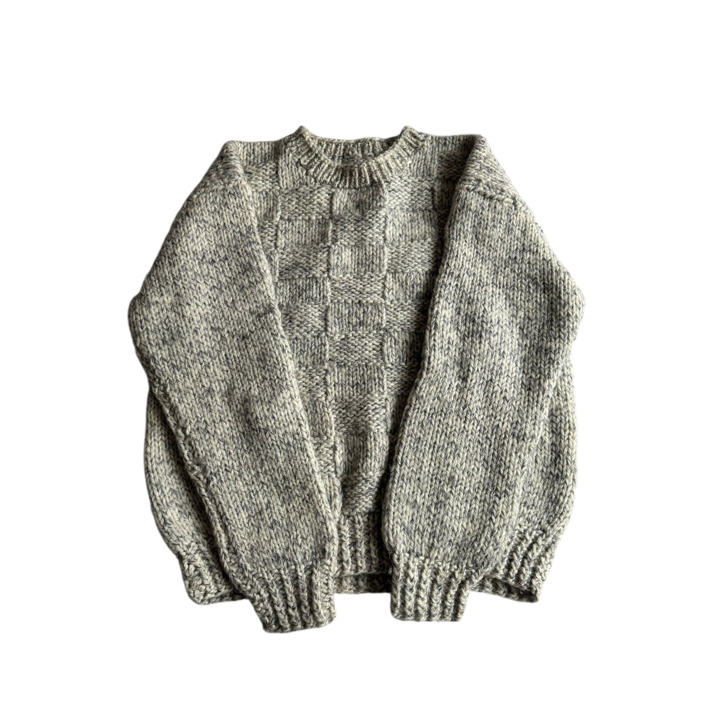 🧶 Pulover Vintage Bărbați Gri Texturat din Lână – Aprox. M/L - anbracaminte