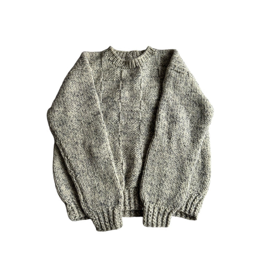 🧶 Pulover Vintage Bărbați Gri Texturat din Lână – Aprox. M/L - anbracaminte