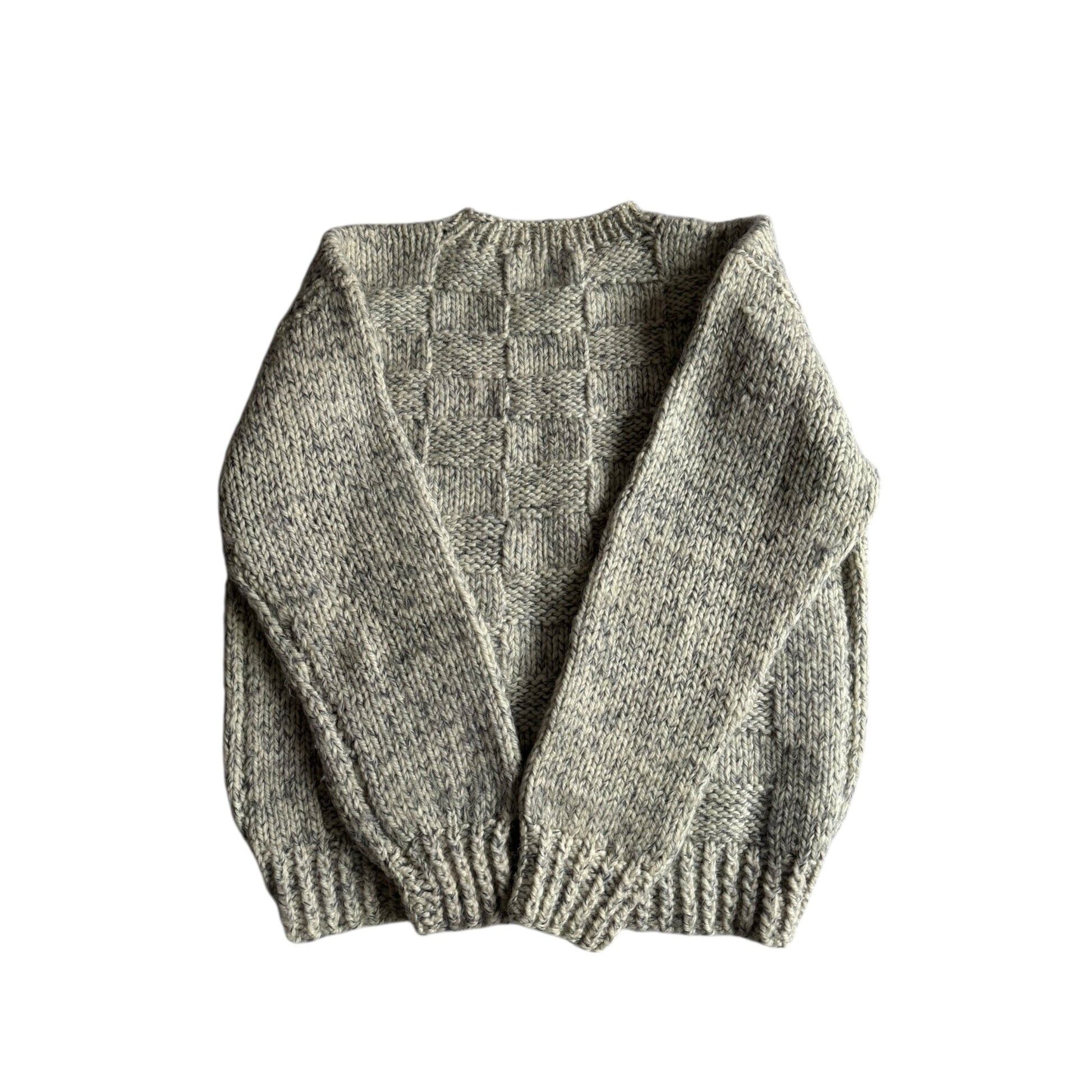 🧶 Pulover Vintage Bărbați Gri Texturat din Lână – Aprox. M/L - anbracaminte