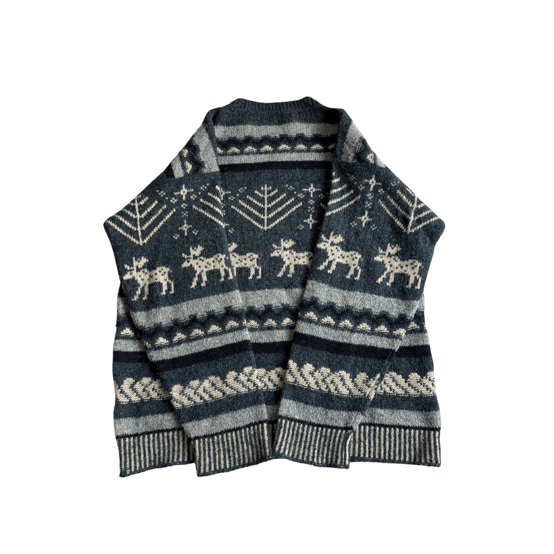 🧶 Pulover Vintage Bărbați Kappa Navy cu Model Etnic din Lână, Alpaca și Acril – L - anbracaminte