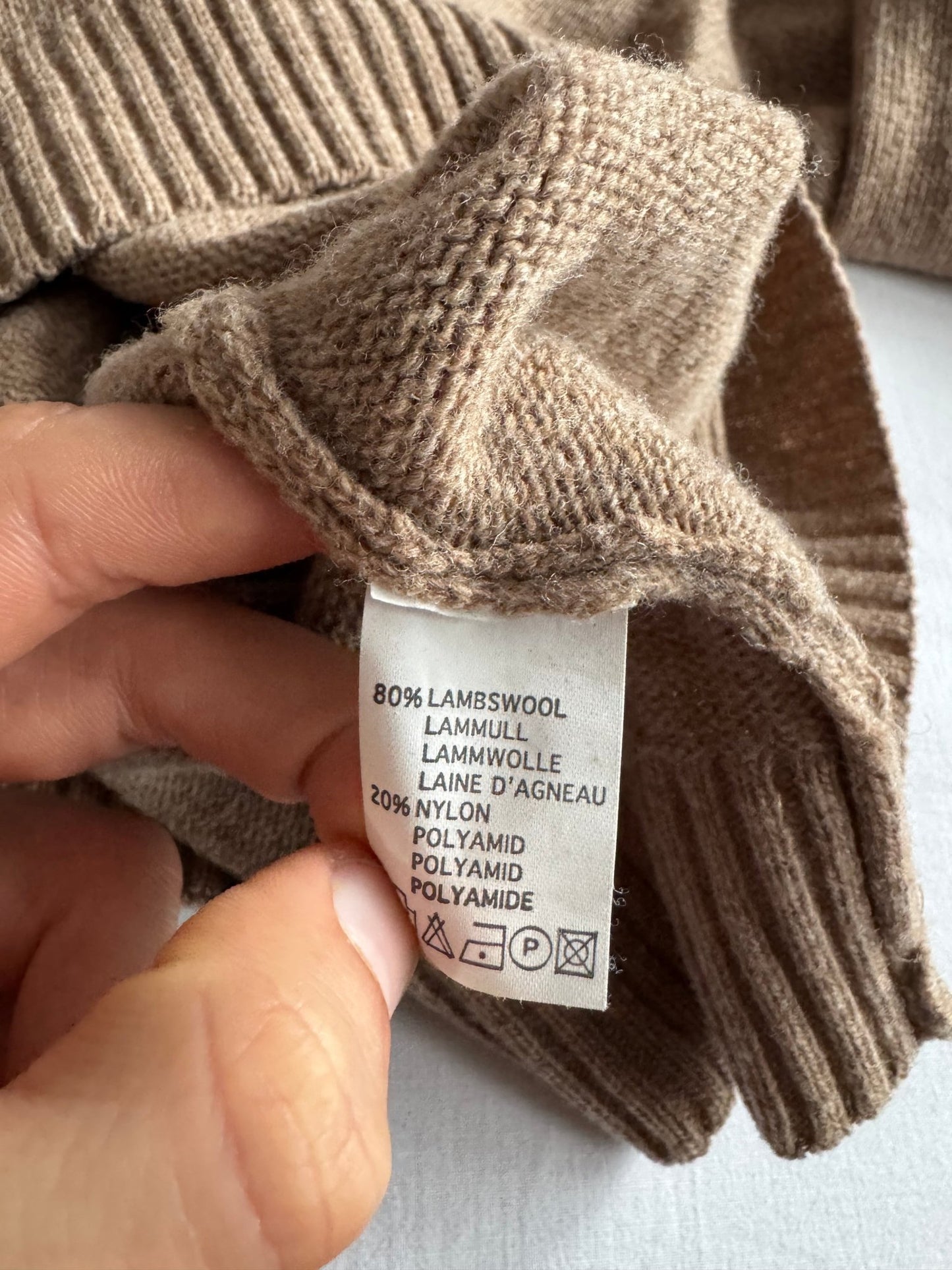 🧶 Pulover Vintage Bărbați Maro Oatmeal din Lambswool – S - anbracaminte