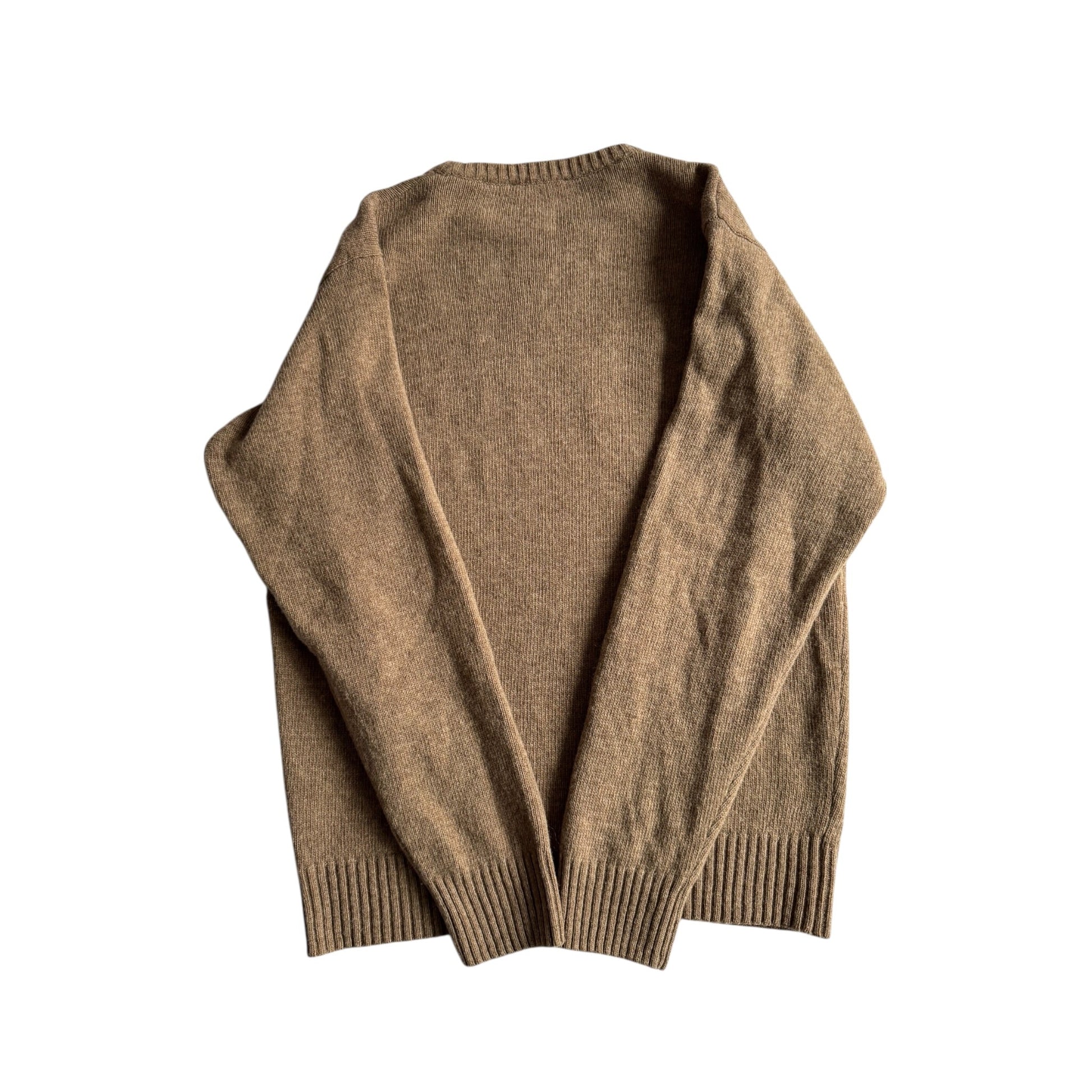 🧶 Pulover Vintage Bărbați Maro Oatmeal din Lambswool – S - anbracaminte