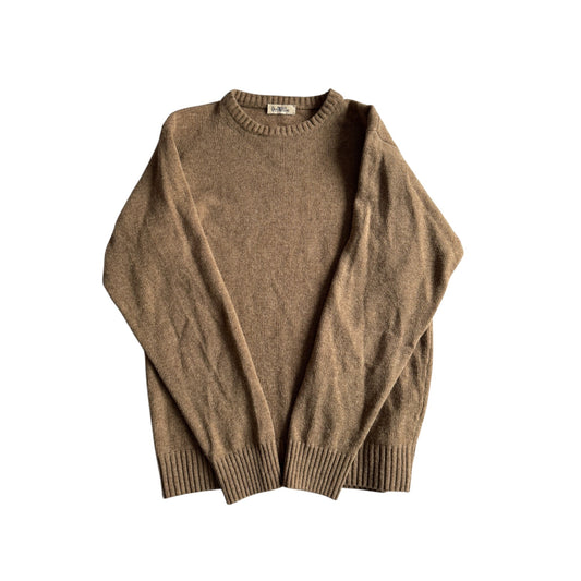 🧶 Pulover Vintage Bărbați Maro Oatmeal din Lambswool – S - anbracaminte