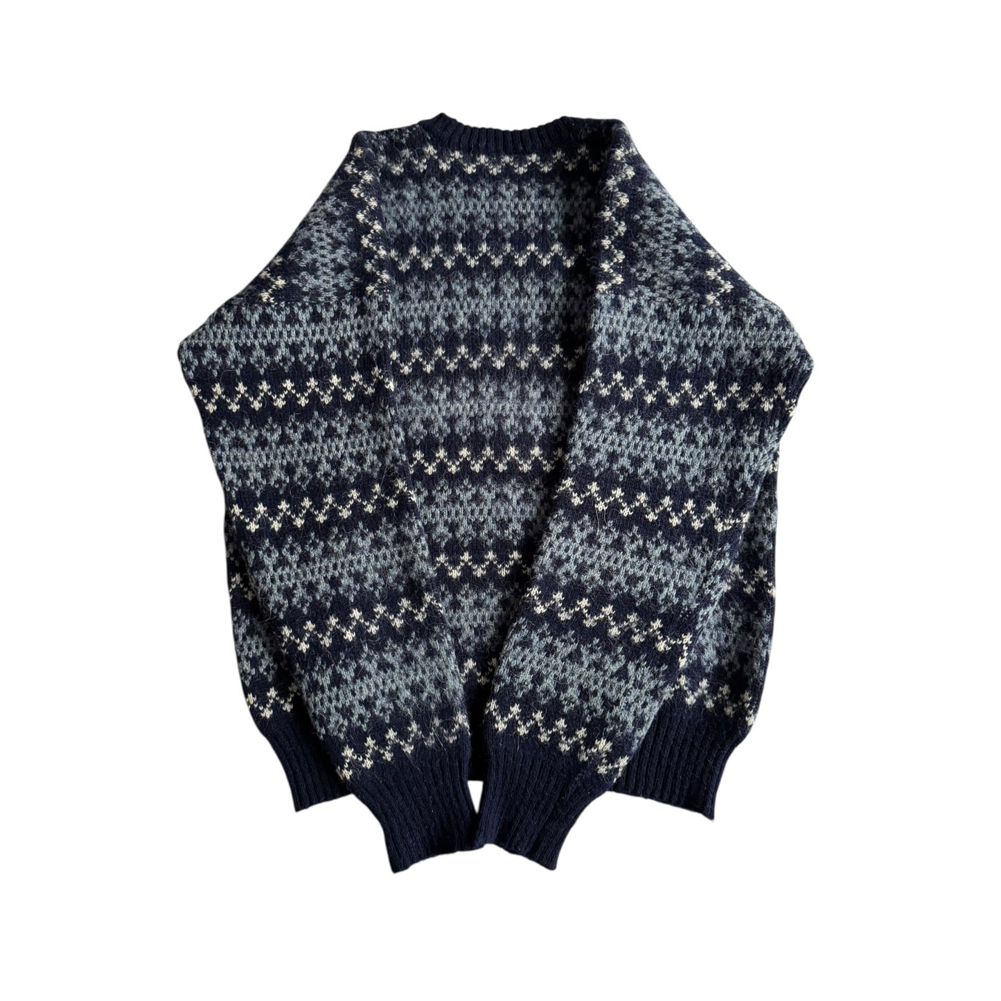 🧶 Pulover Vintage Bărbați Navy cu Model Etnic – 50 (L) - anbracaminte