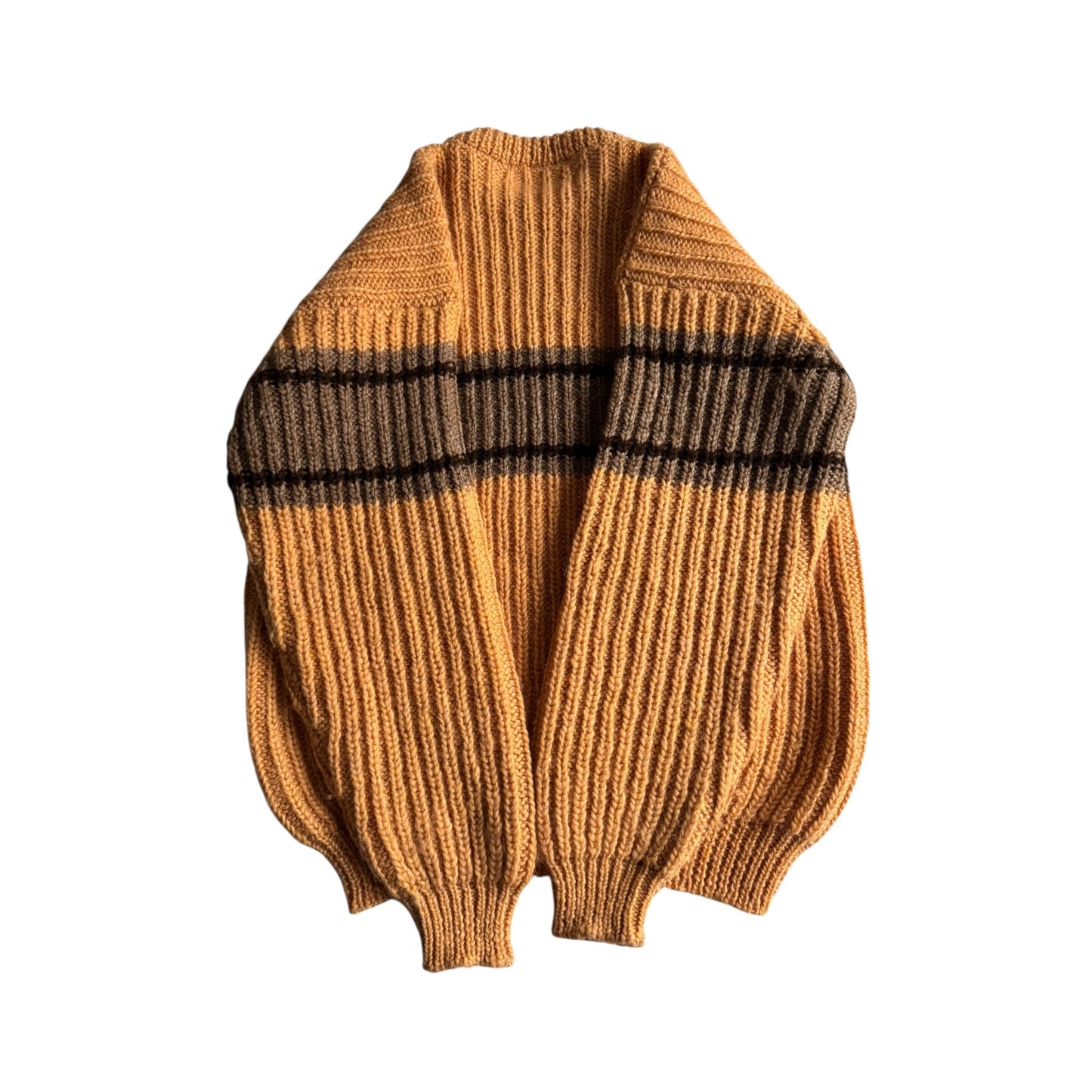 🍊 🧶 Pulover Vintage Bărbați Portocaliu Chunky din Lână și Alpaca – L - anbracaminte
