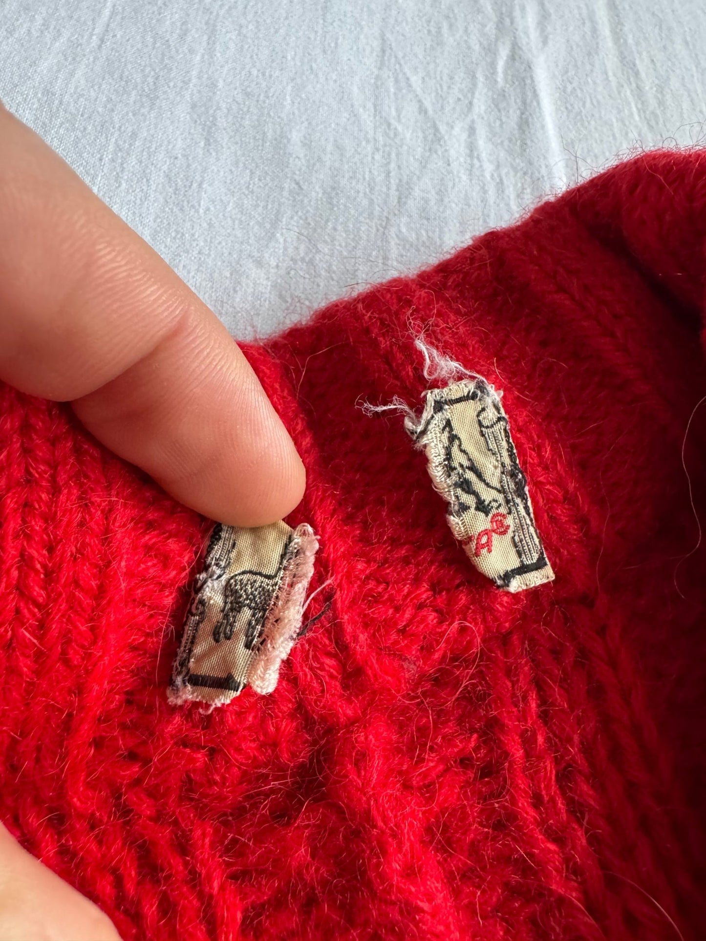 🦙 🧶 Pulover Vintage Bărbați Roșu din Alpaca Cable Knit – M / L - anbracaminte