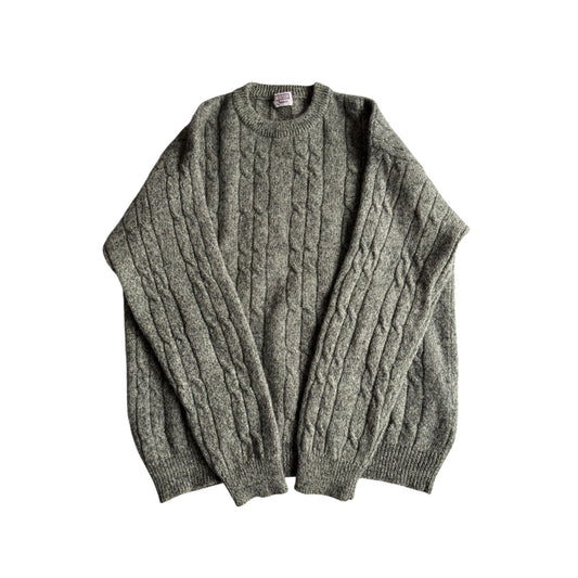 🧶 Pulover Vintage Bărbați Stefanel Gri Cable Knit – L - anbracaminte