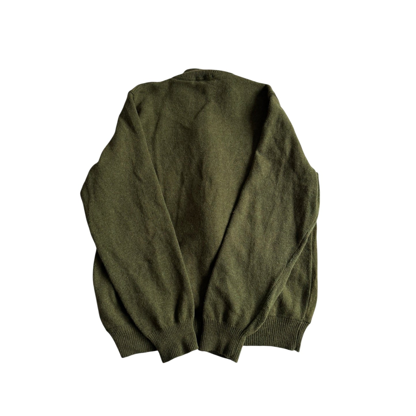 🧶 Pulover Vintage Bărbați Verde din Lambswool cu Fermoar – S - anbracaminte