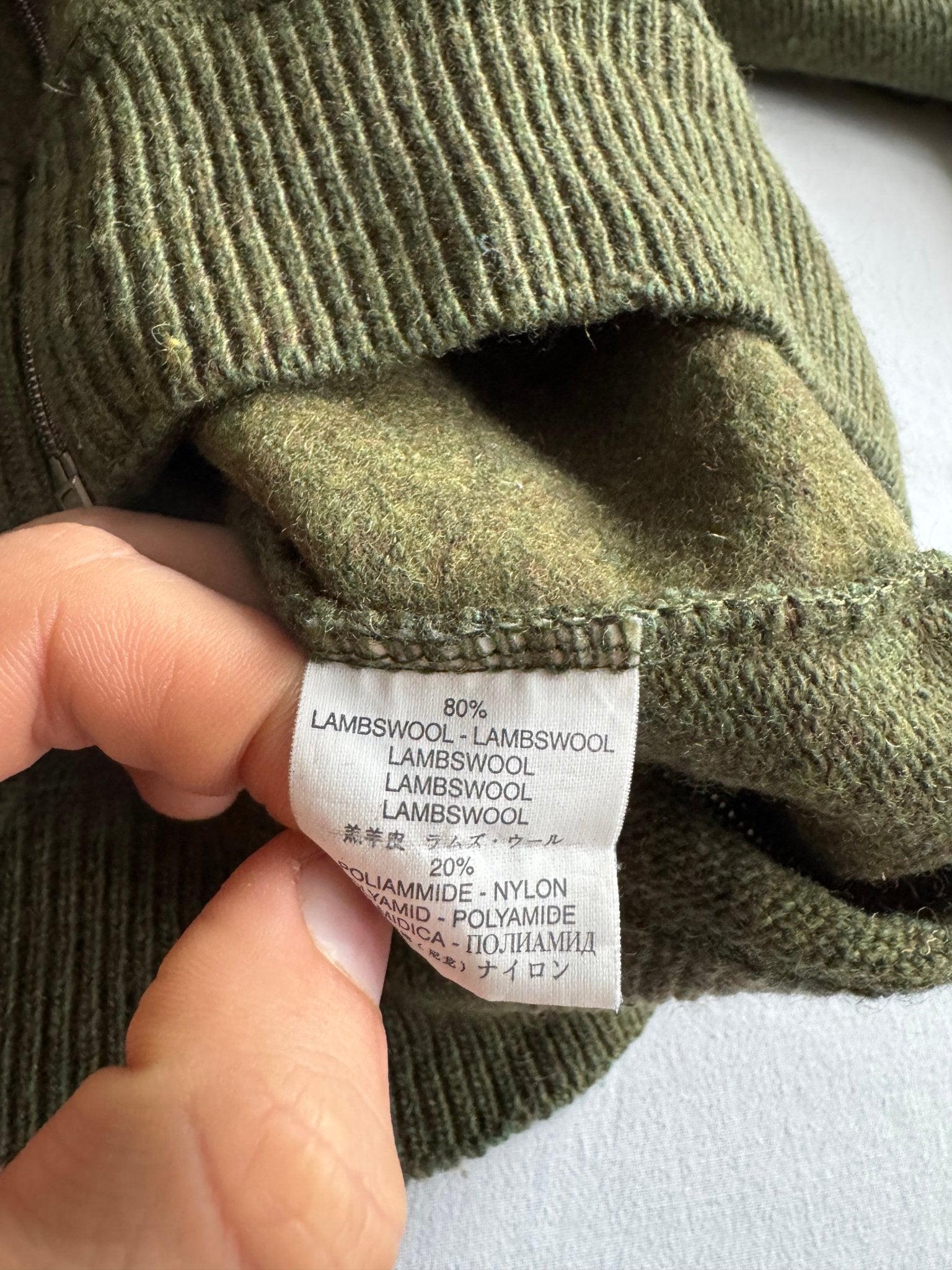 🧶 Pulover Vintage Bărbați Verde din Lambswool cu Fermoar – S - anbracaminte