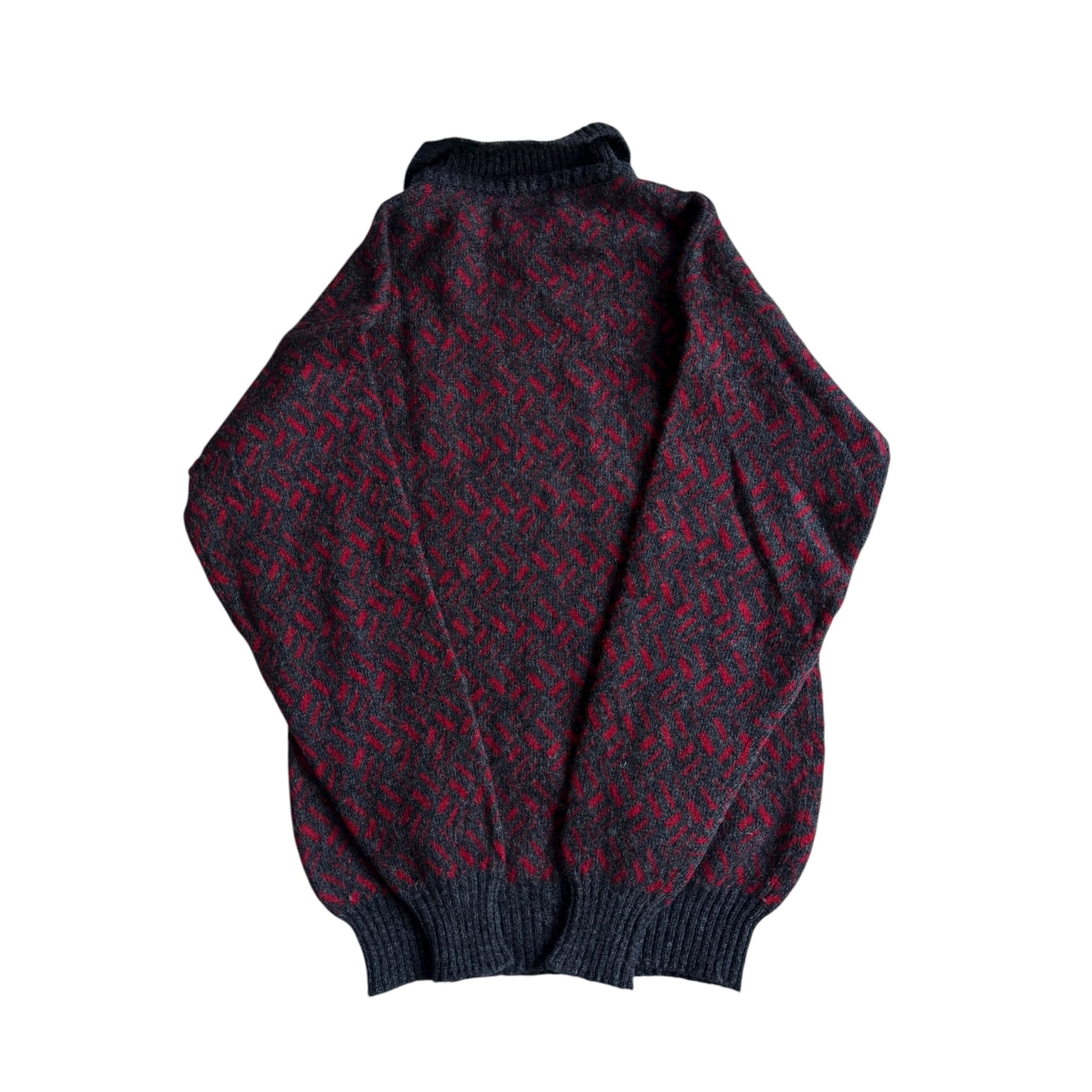 🧶 Pulover Vintage Benetton cu pattern și guler contrastant / Mărime 46 (S) - anbracaminte