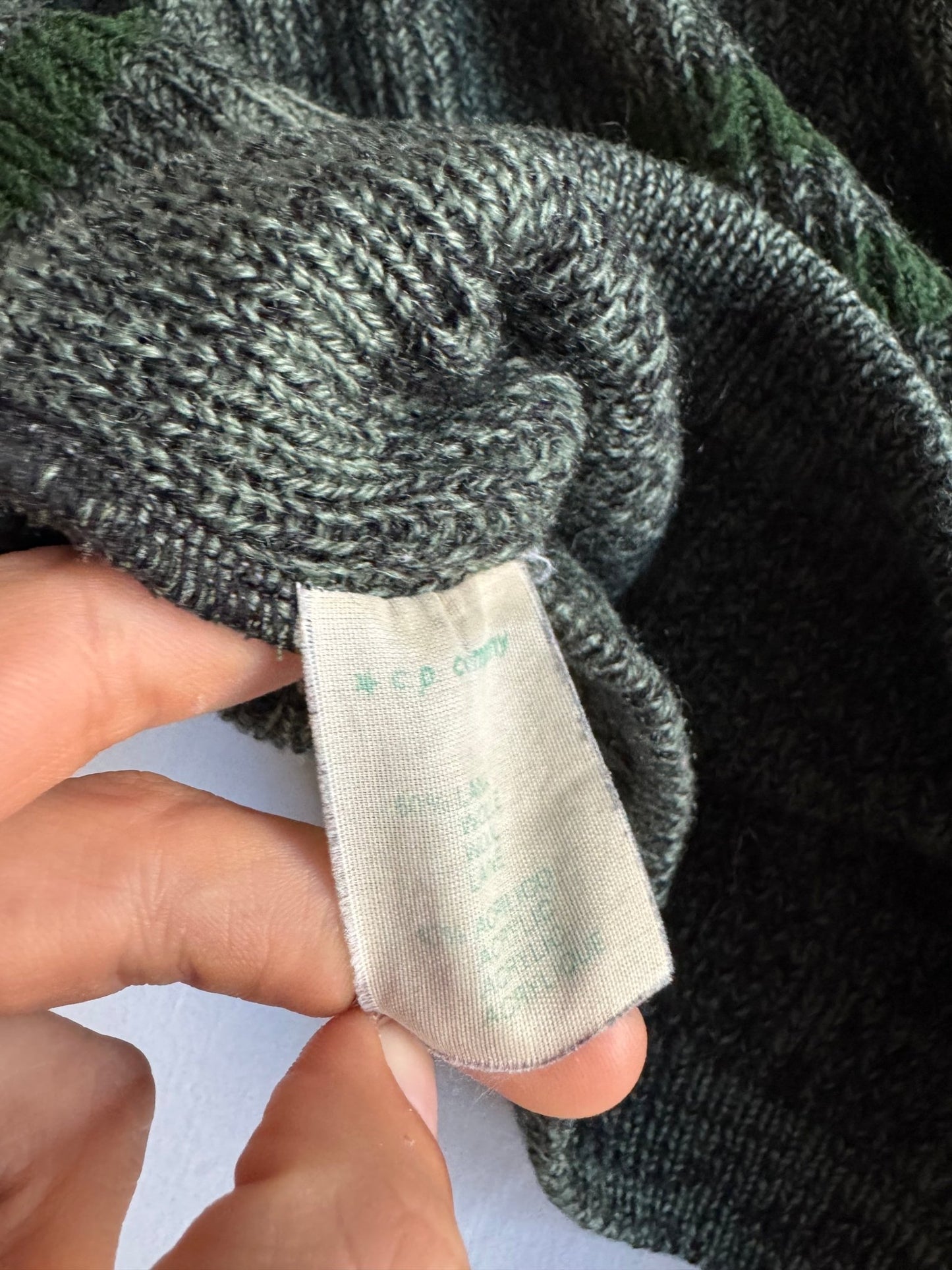 🧶 Pulover Vintage Boneville Verde cu Dungi / Early 80’s Archival Piece / Massimo Osti Era (Mărime L) - anbracaminte