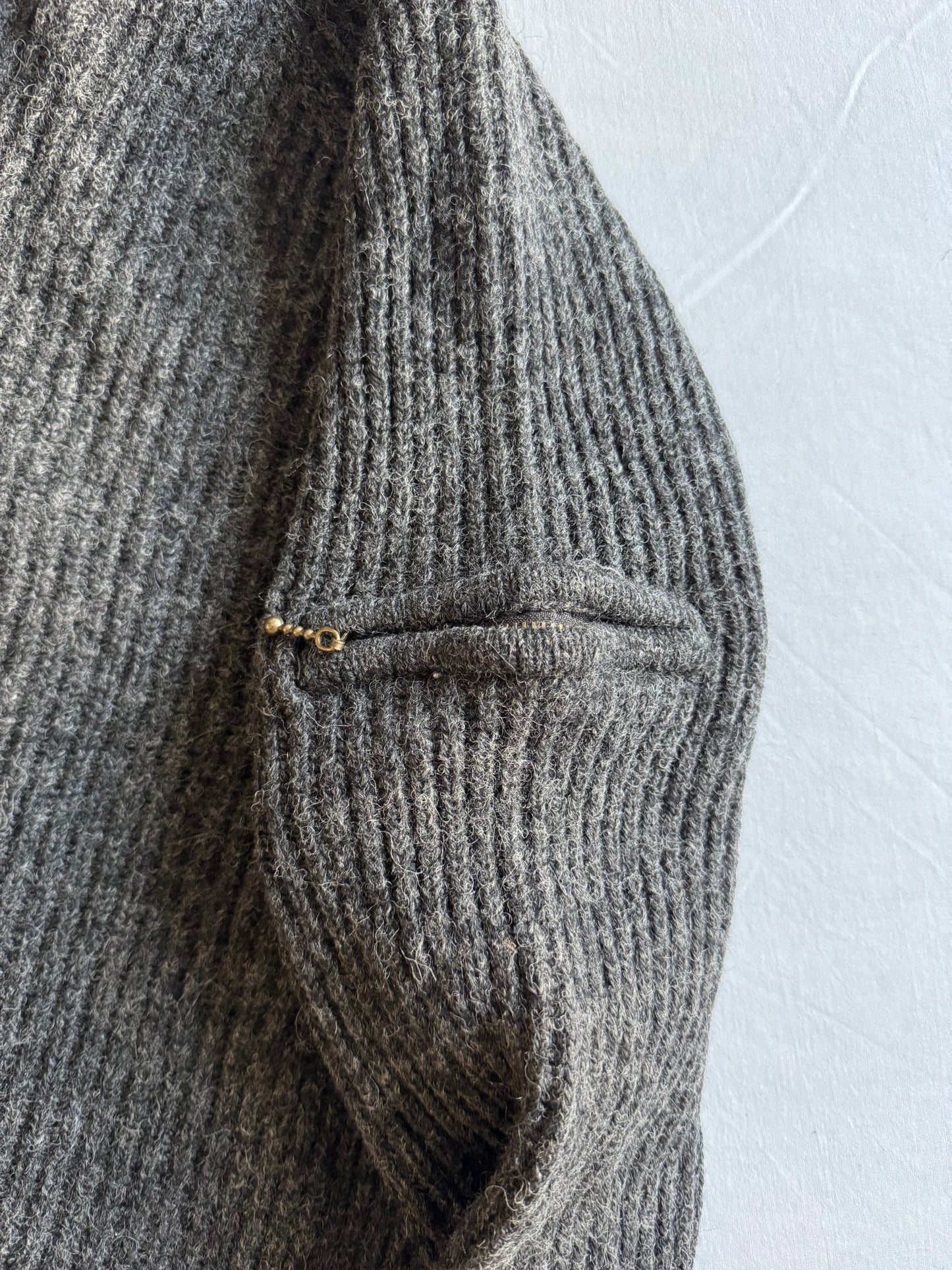 🧶 Pulover Vintage Caraig Donn Fisherman Quarter Zip / Dark Grey (Mărime XXL) - anbracaminte