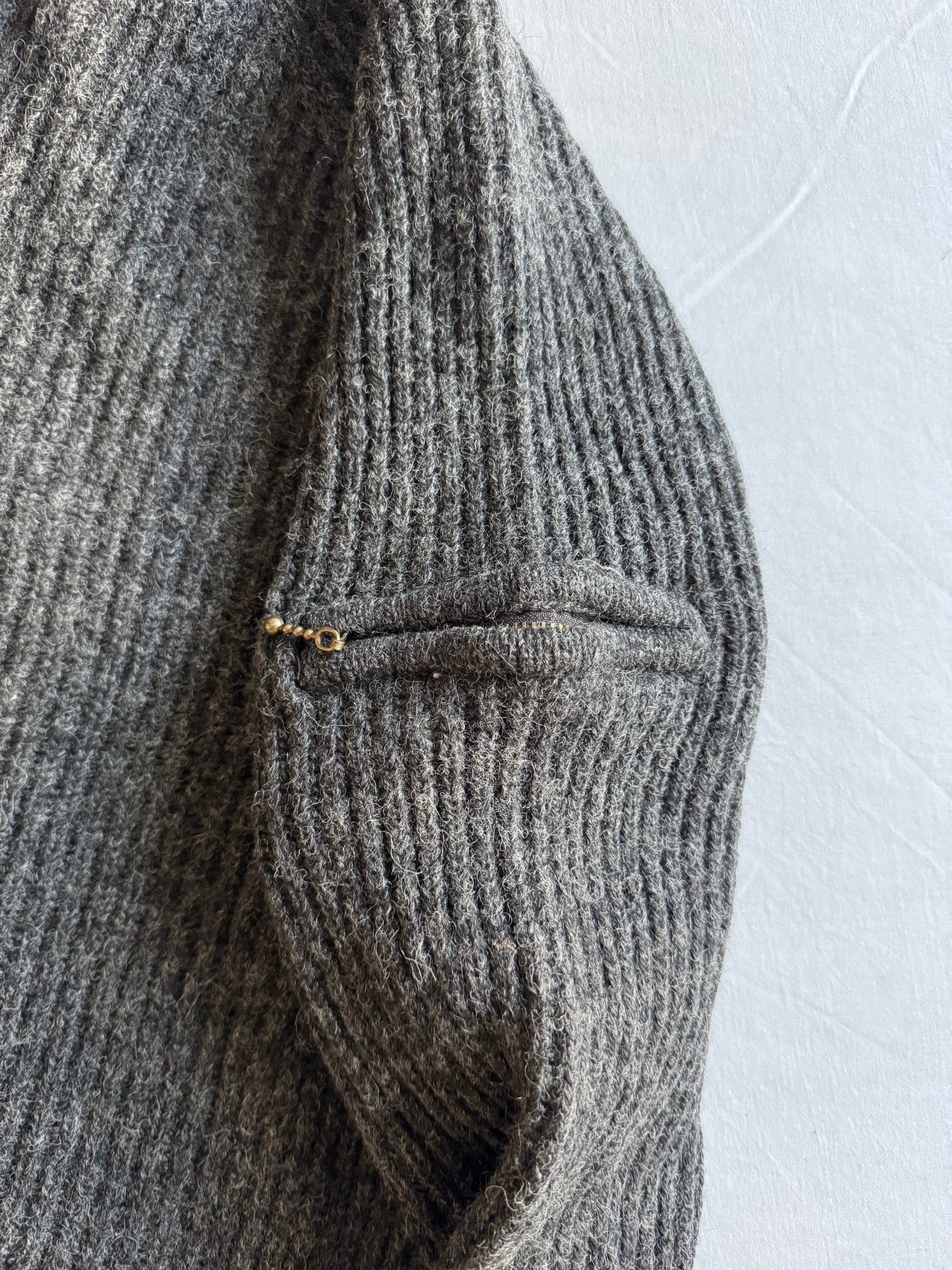 🧶 Pulover Vintage Caraig Donn Fisherman Quarter Zip / Dark Grey (Mărime XXL) - anbracaminte