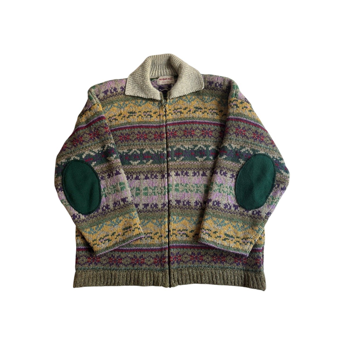 🧶 Pulover Vintage Chunky cu fermoar / Tricot gros (Mărime L - femei) - anbracaminte