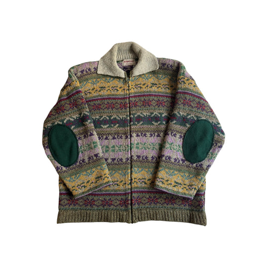 🧶 Pulover Vintage Chunky cu fermoar / Tricot gros (Mărime L - femei) - anbracaminte