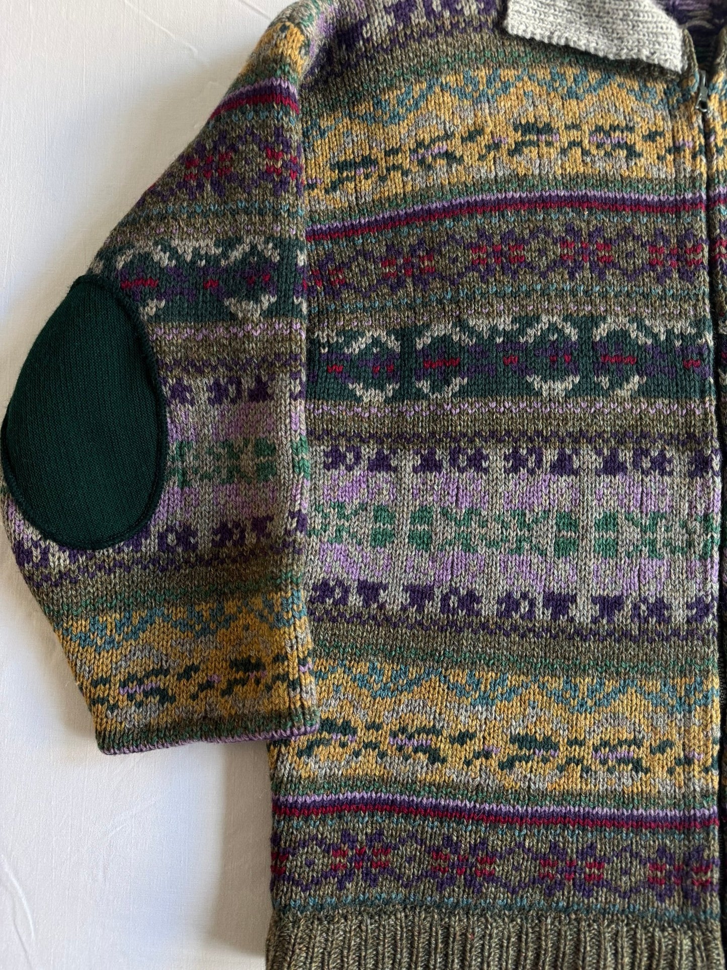 🧶 Pulover Vintage Chunky cu fermoar / Tricot gros (Mărime L - femei) - anbracaminte