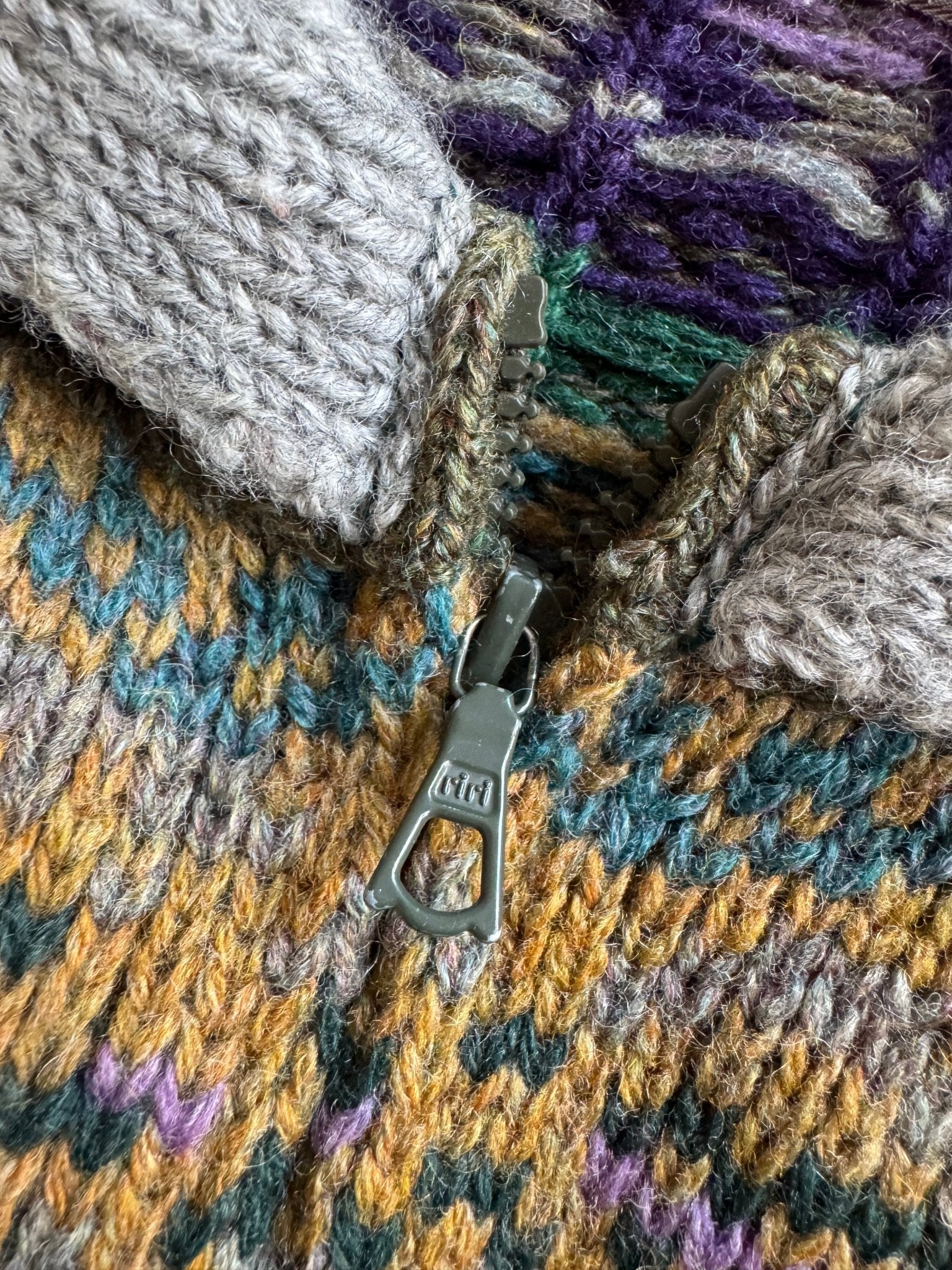 🧶 Pulover Vintage Chunky cu fermoar / Tricot gros (Mărime L - femei) - anbracaminte