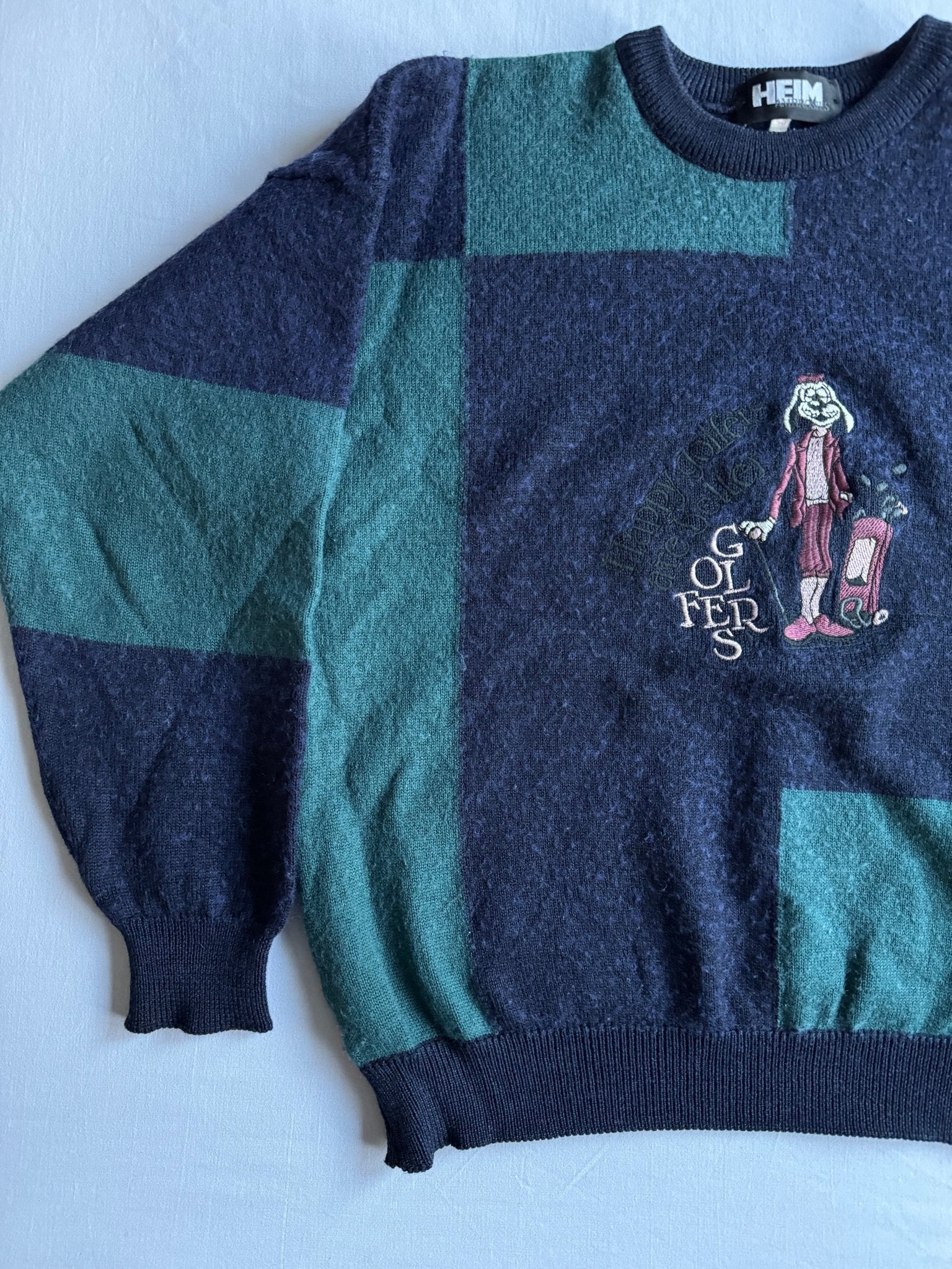 🧶 Pulover Vintage cu Broderie Câine / Mix Lână și Acrilic (Mărime M Femei) - anbracaminte