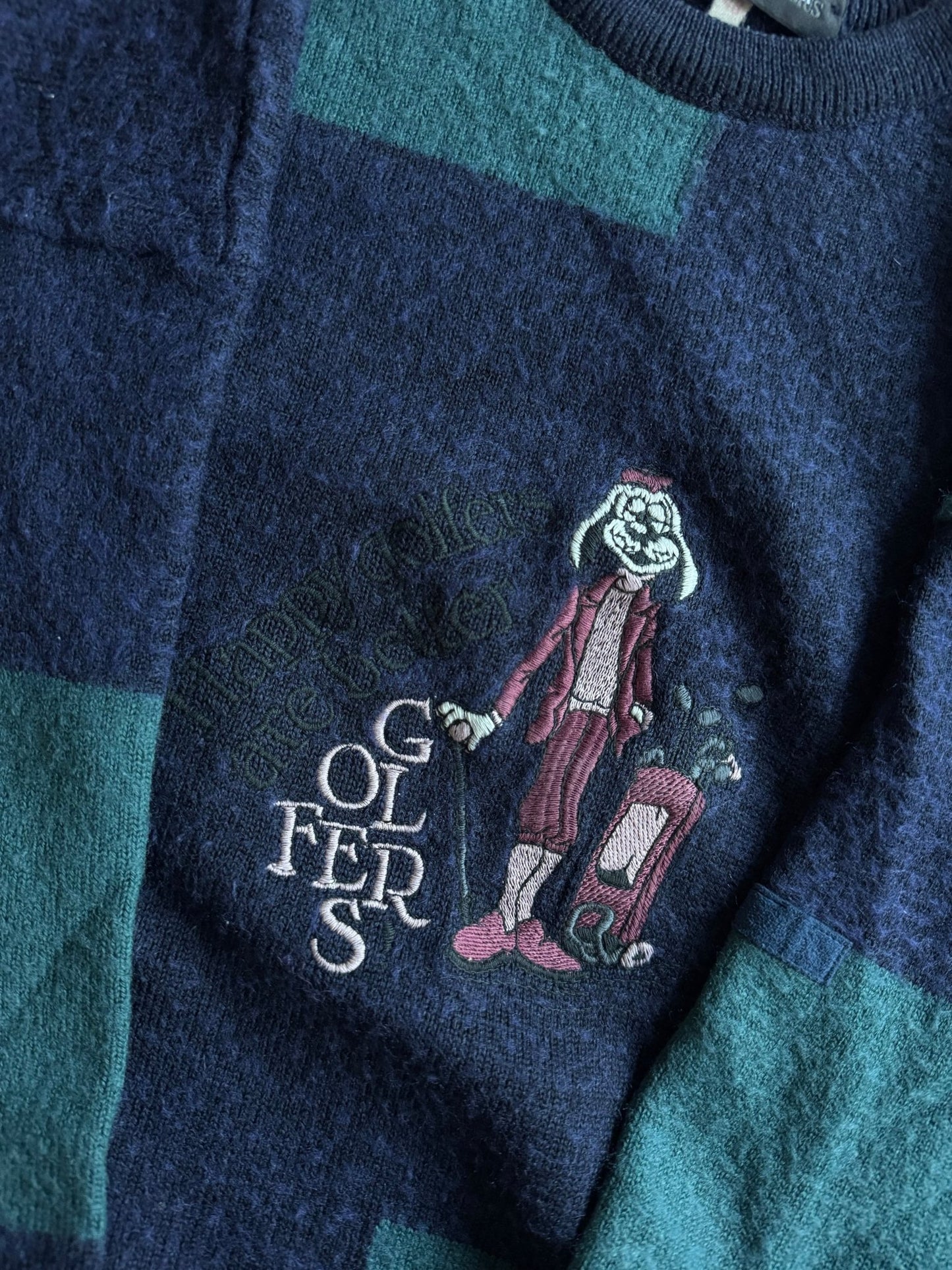 🧶 Pulover Vintage cu Broderie Câine / Mix Lână și Acrilic (Mărime M Femei) - anbracaminte