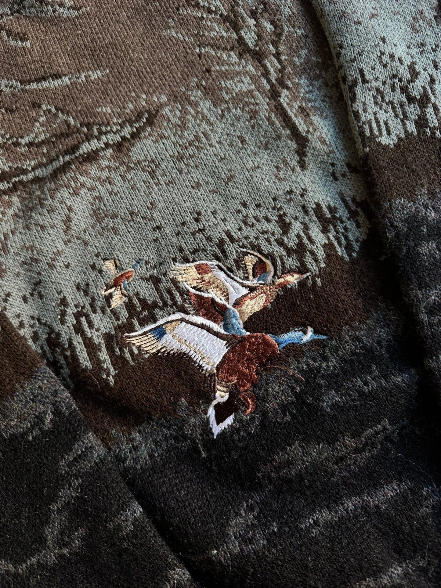 🦆 Pulover Vintage cu Broderie Rață (Mărime M) - anbracaminte