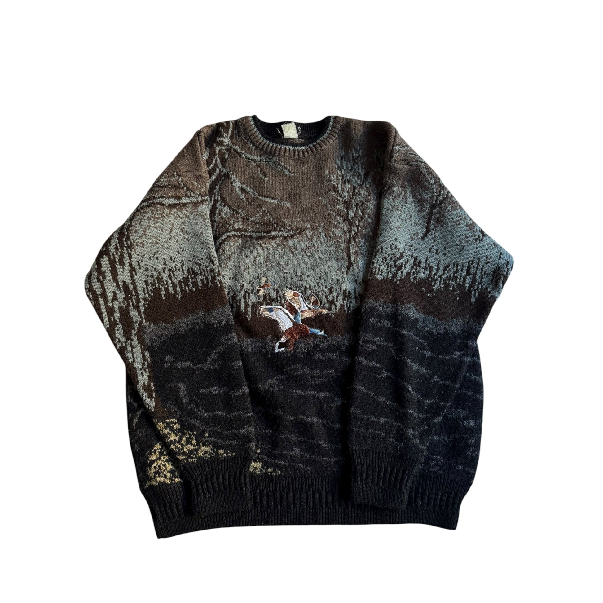 🦆 Pulover Vintage cu Broderie Rață (Mărime M) - anbracaminte