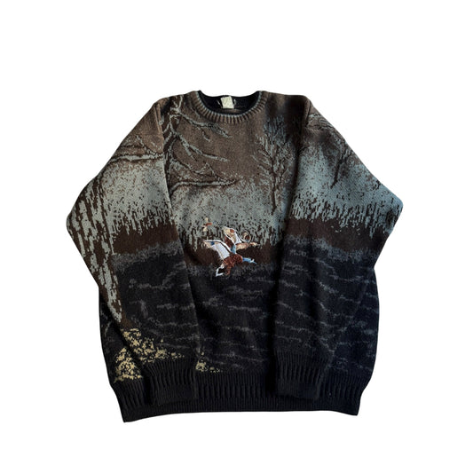 🦆 Pulover Vintage cu Broderie Rață (Mărime M) - anbracaminte