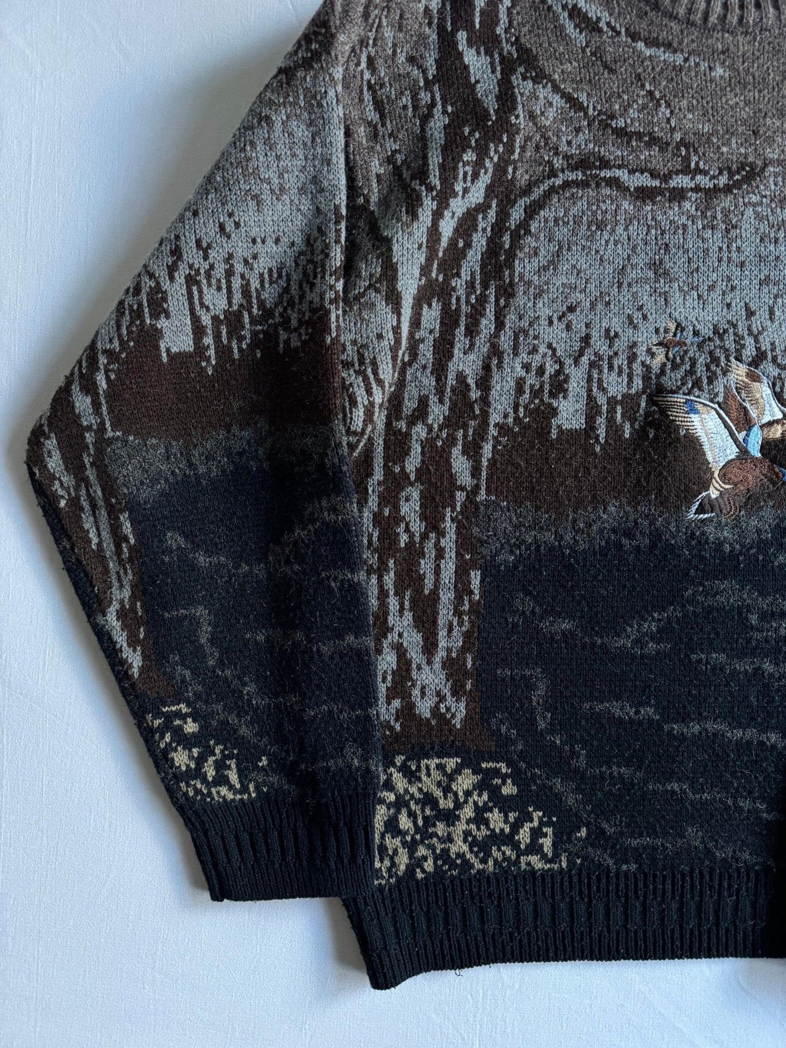 🦆 Pulover Vintage Cu Broderie Rață – Mărime M - anbracaminte
