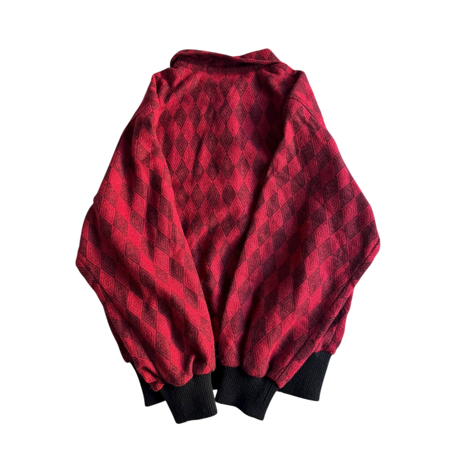 🧶 Pulover Vintage cu Guler și Model Geometric / 3 Nasturi (Mărime 44 IT - L Femei) - anbracaminte