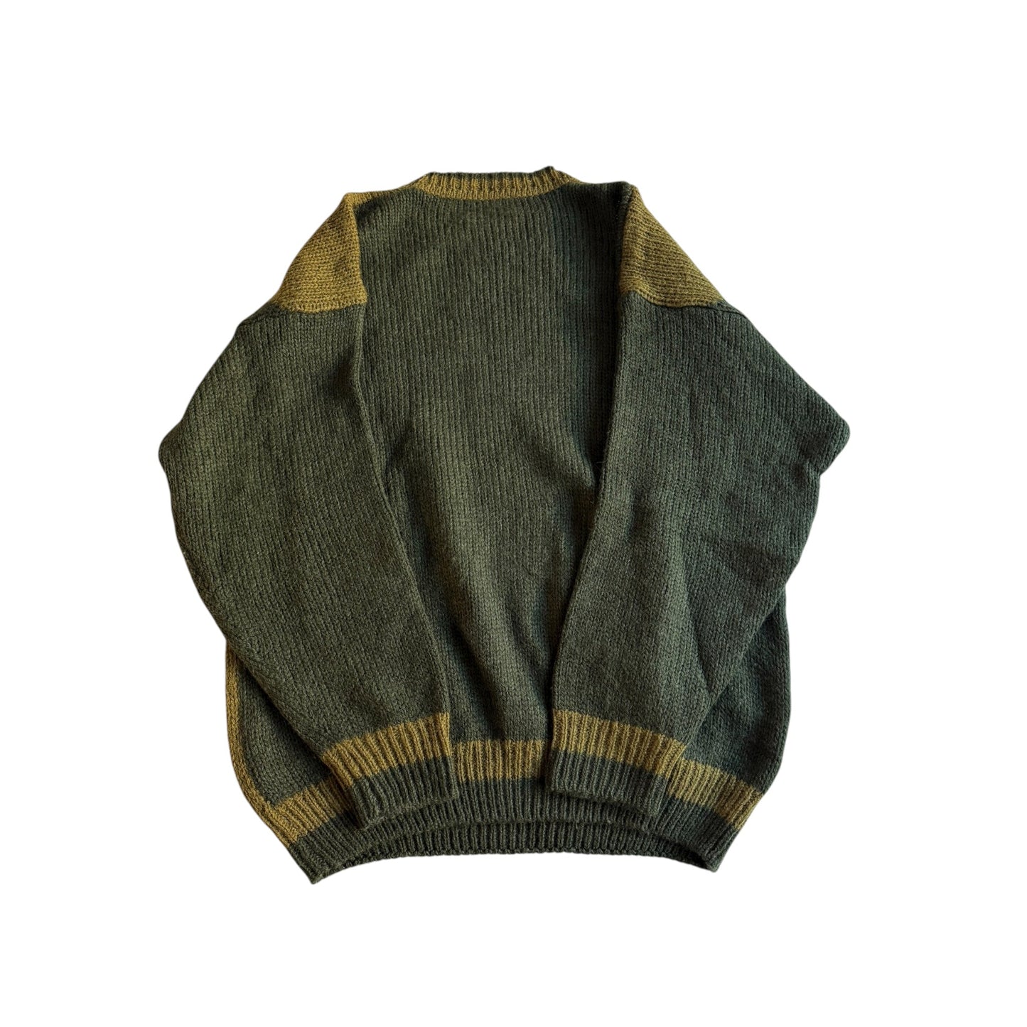 🧶 Pulover Vintage cu model Argyle Verde Închis / Tricot Italian (Mărime L) - anbracaminte