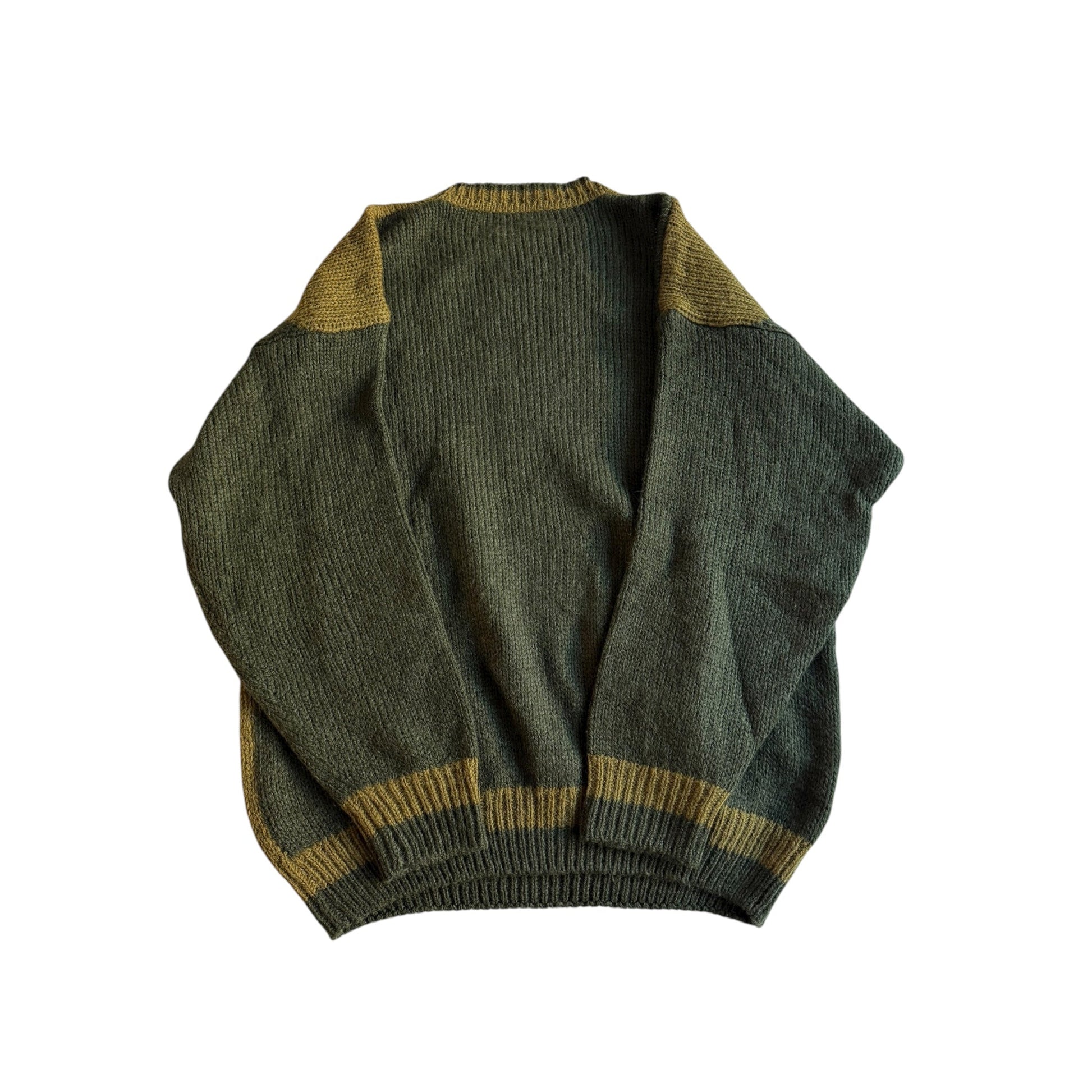 🧶 Pulover Vintage cu model Argyle Verde Închis / Tricot Italian (Mărime L) - anbracaminte