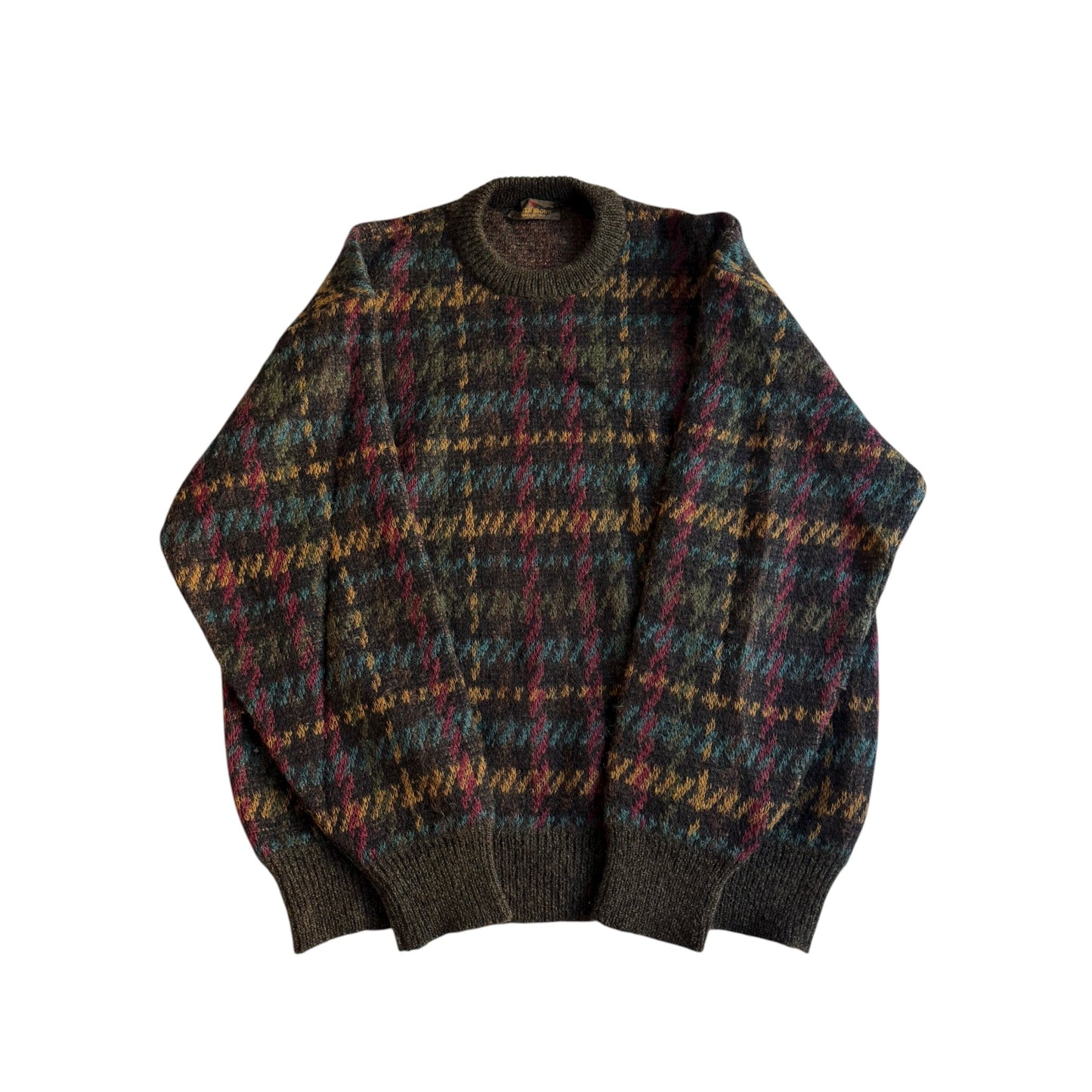 🧶 Pulover Vintage cu Model Houndstooth / Tricot Italian (Mărime 50 - L) - anbracaminte