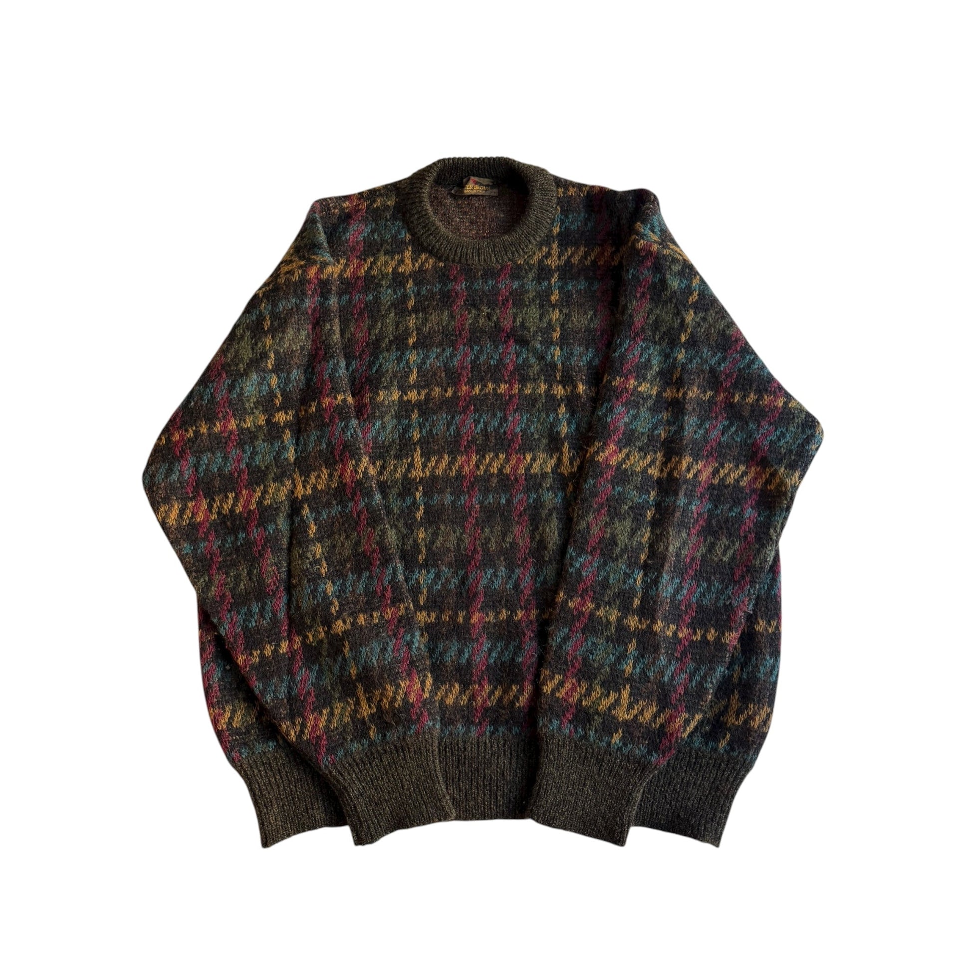 🧶 Pulover Vintage cu Model Houndstooth / Tricot Italian (Mărime 50 - L) - anbracaminte
