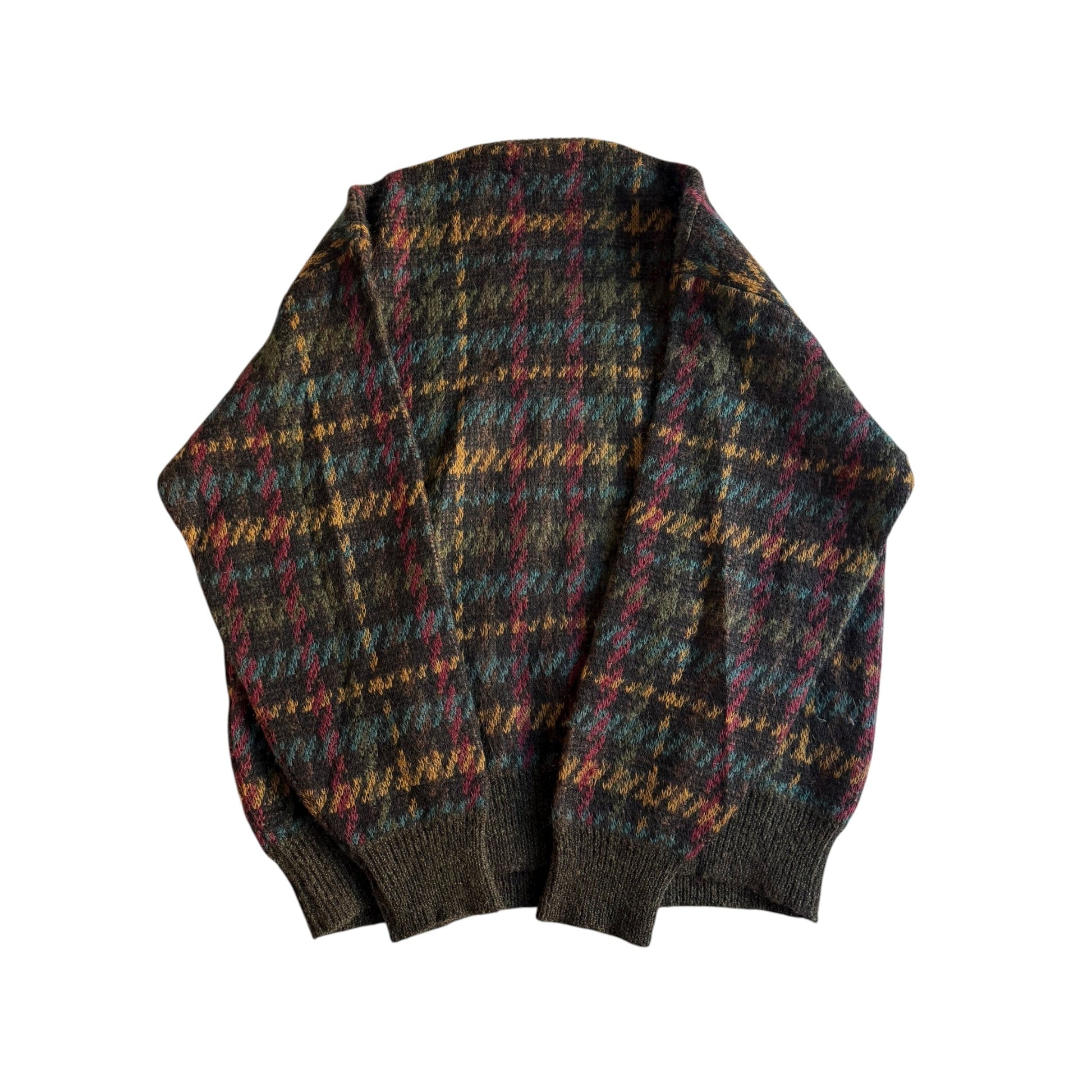 🧶 Pulover Vintage cu Model Houndstooth / Tricot Italian (Mărime 50 - L) - anbracaminte