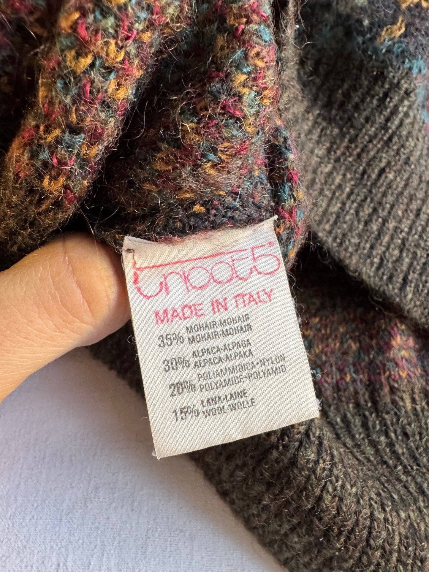 🧶 Pulover Vintage cu Model Houndstooth / Tricot Italian (Mărime 50 - L) - anbracaminte
