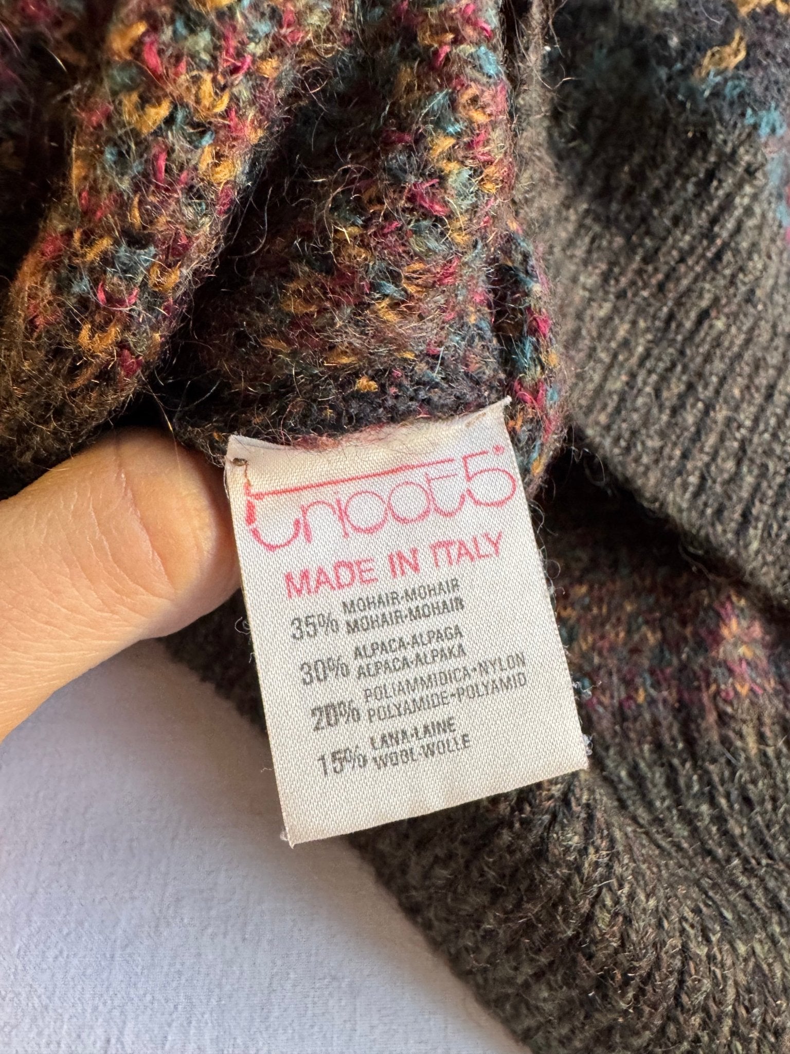 🧶 Pulover Vintage cu Model Houndstooth / Tricot Italian (Mărime 50 - L) - anbracaminte
