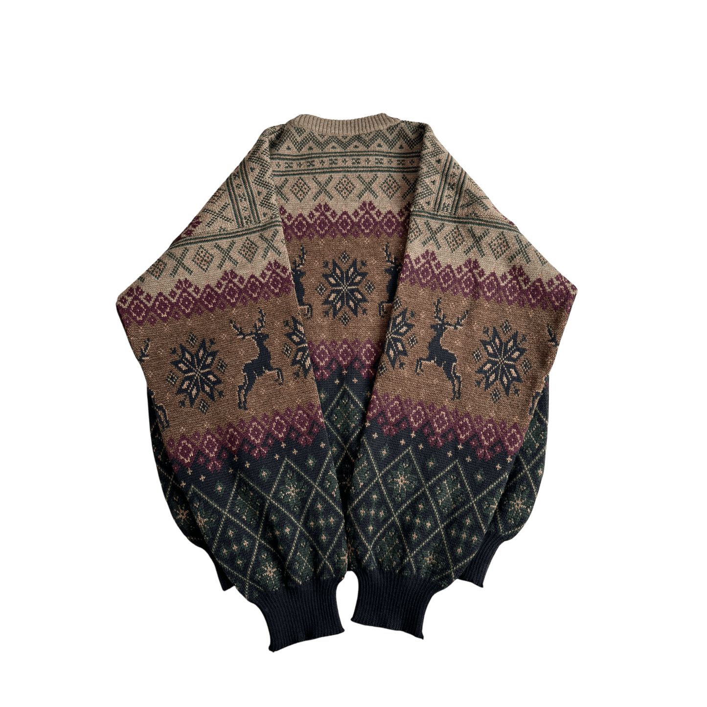🧶 Pulover Vintage cu Pattern Etnic din Lână Merino – XL - anbracaminte