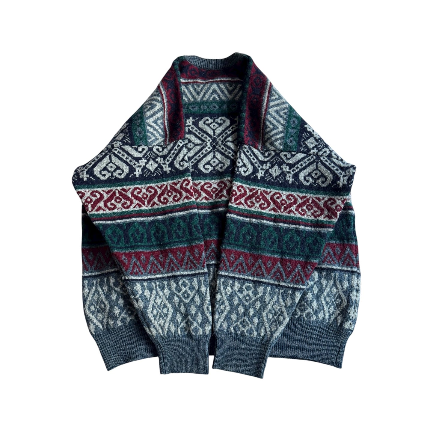 🧶 Pulover Vintage cu Pattern Etnic (Mărime L) - anbracaminte