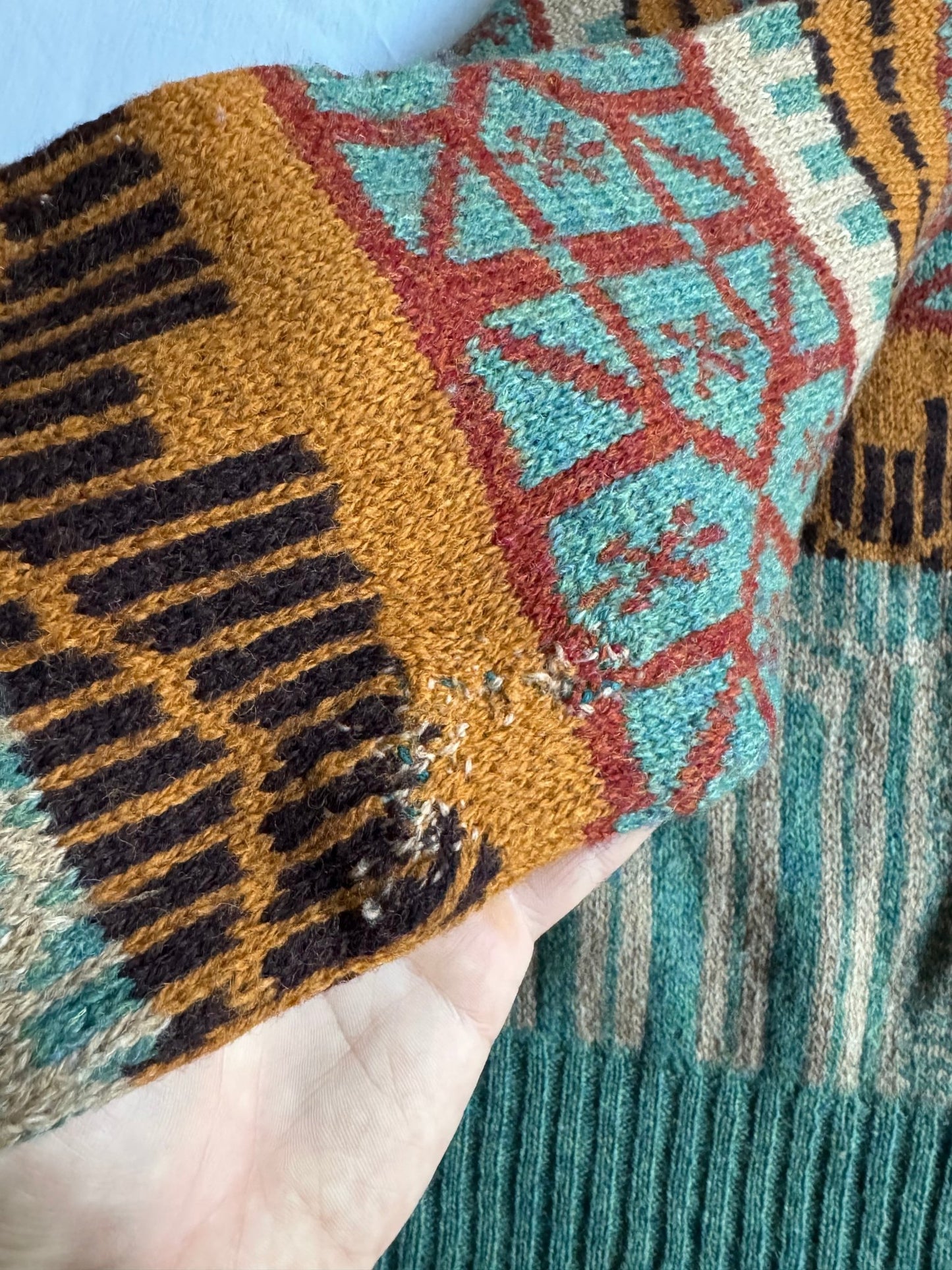 🧶 Pulover Vintage cu Pattern / Shetland Wool (Mărime L) - anbracaminte