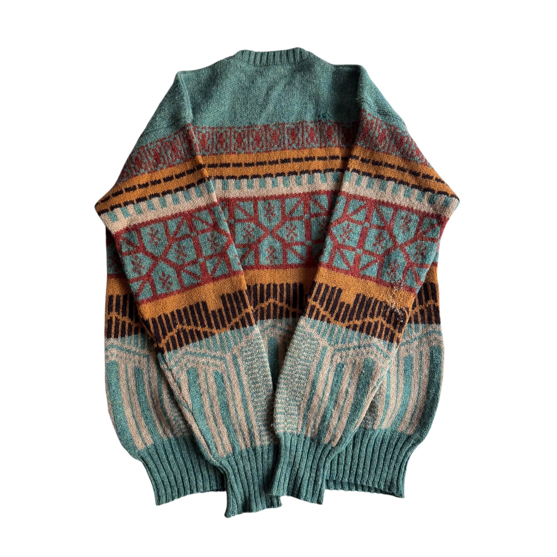 🧶 Pulover Vintage cu Pattern / Shetland Wool (Mărime L) - anbracaminte